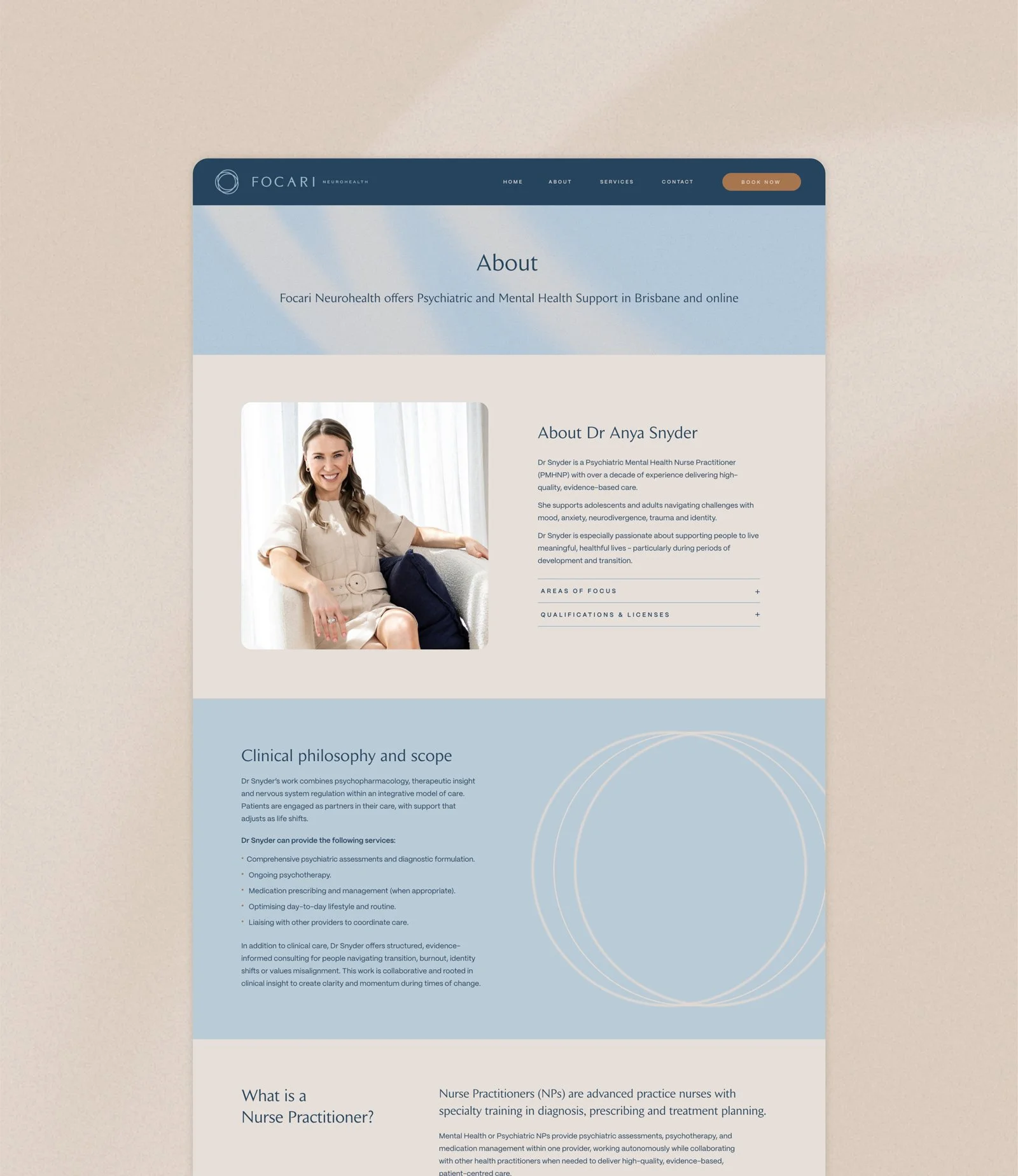 Mockup of a website design using a brand by Foster Creative