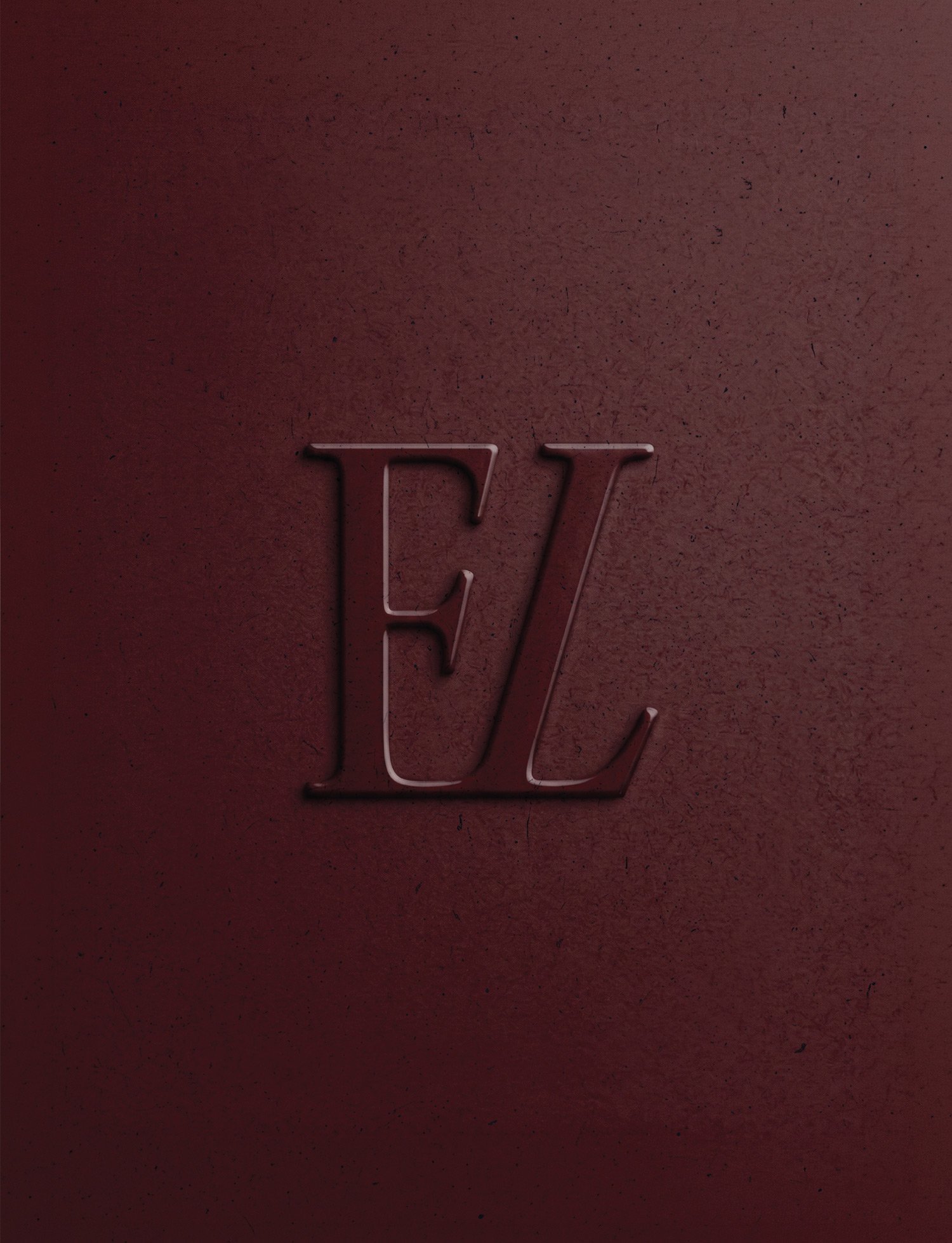 FashionLinc monogram embossed on burgundy card.