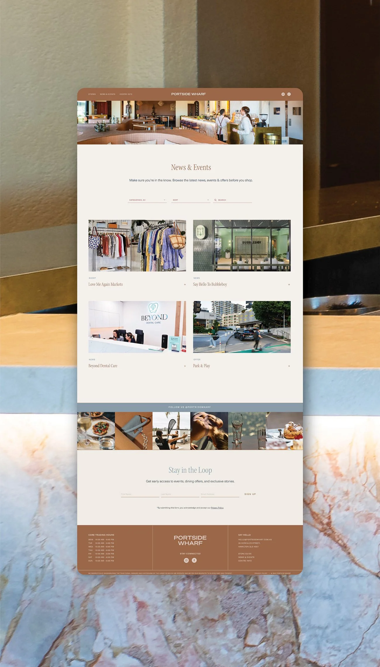 Squarespace website mockup.