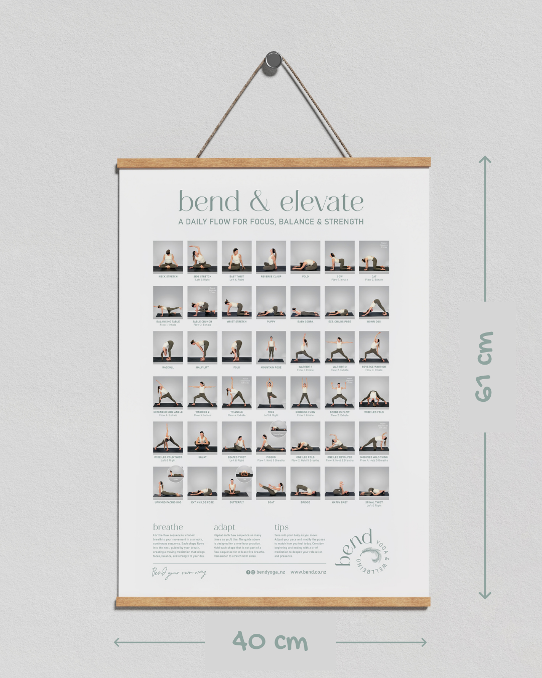Close up of the Bend Elevate movement sequence poster.