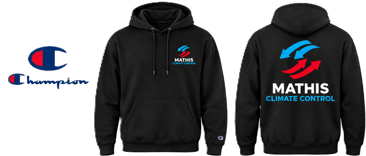 Mathis CC LS Black w/ Color Champion Hoodie