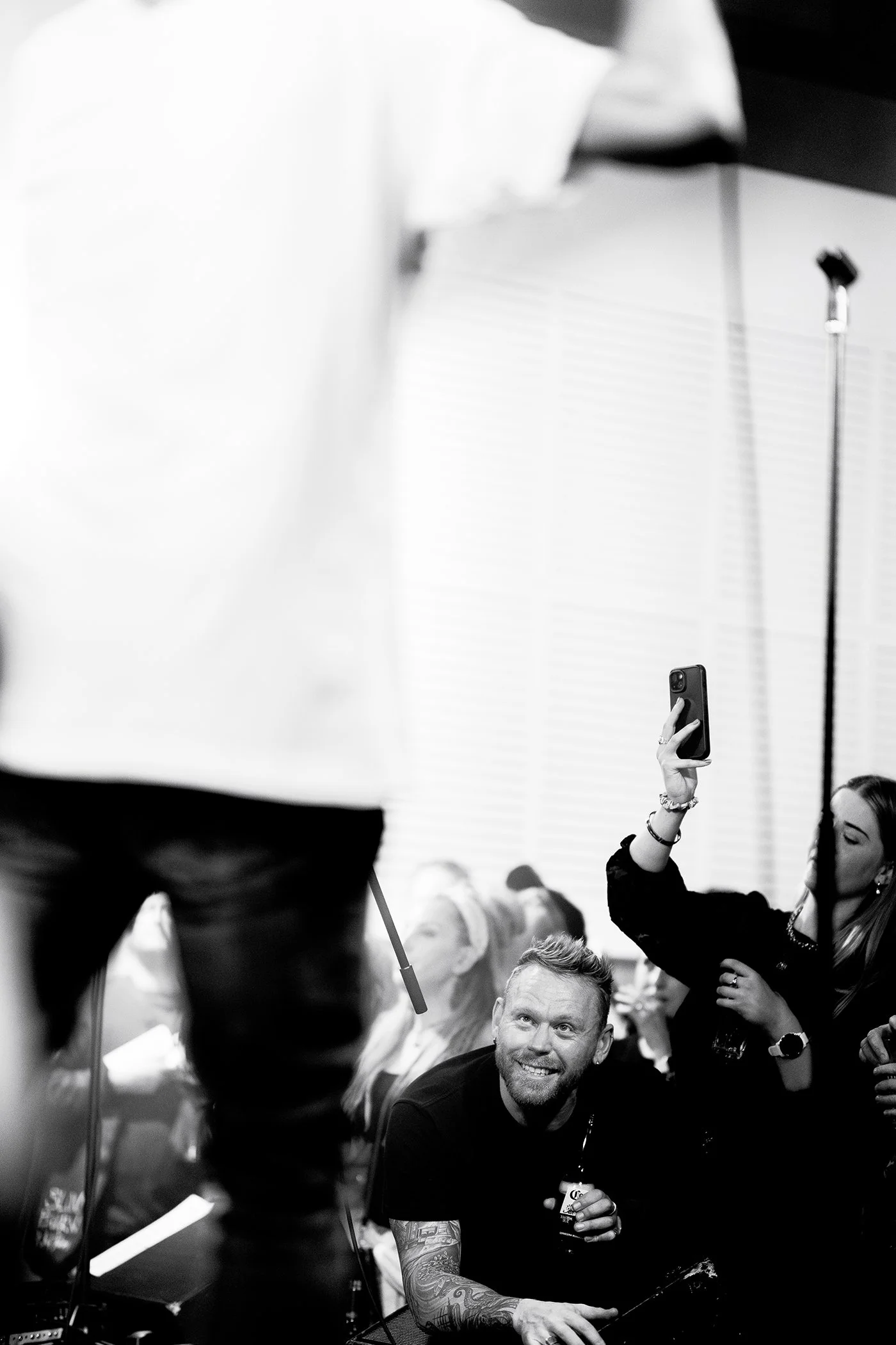 L.A.B frontman Joel Shadbolt watching Jordan Luck