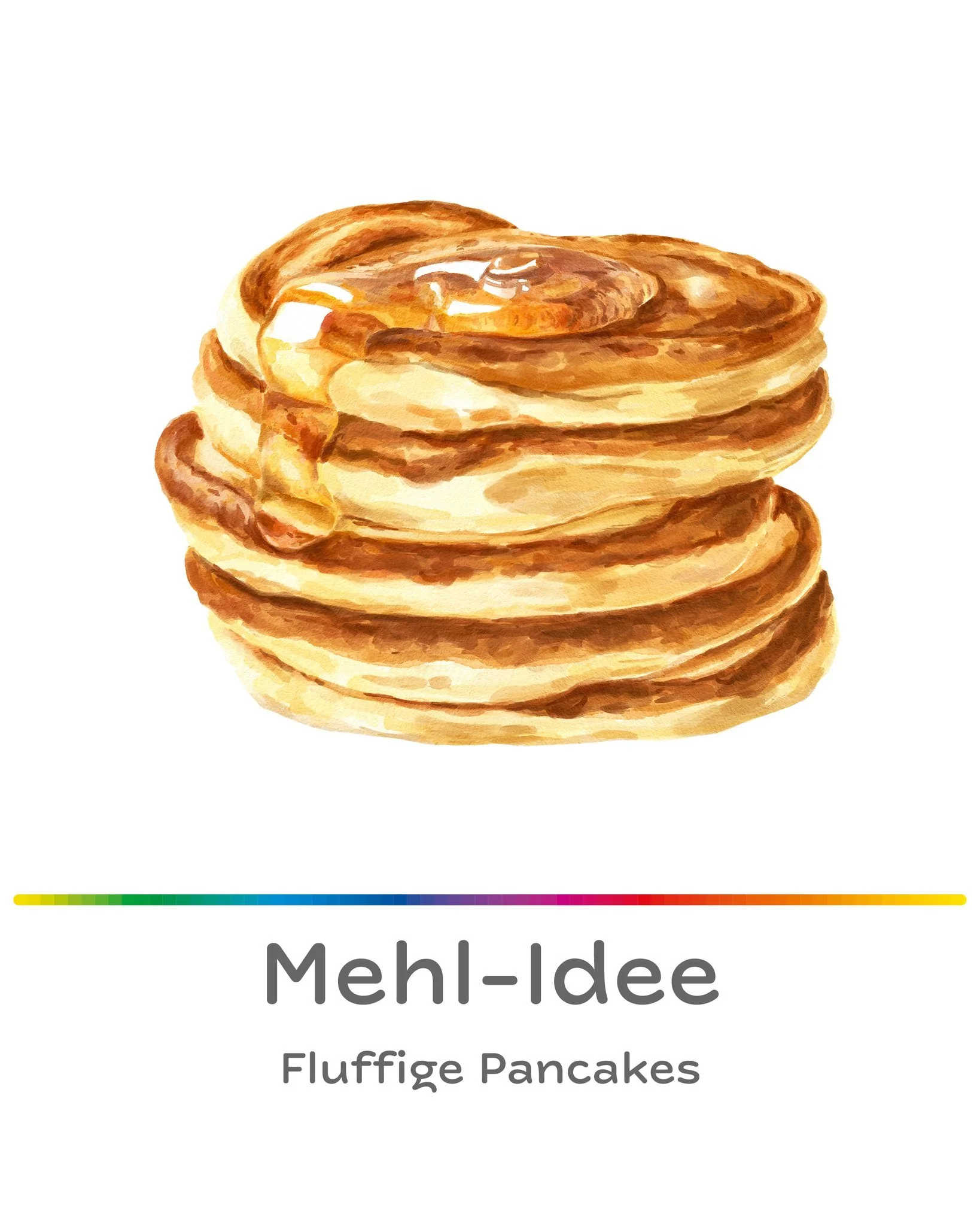 👩‍🍳Mehl-Idee:
Fluffige Pancakes 🥞
Zutaten für ca. 6 - 8 kleine Pancakes:
🔸120 g Mehl (Empfehlung: Weiss- bis Halbweissmehl)
🔸1 TL Backpulver
🔸1 Prise Salz
🔸1 EL Zucker oder Vanillezucker
🔸1 Ei
🔸150 ml Milch oder Buttermilch (oder