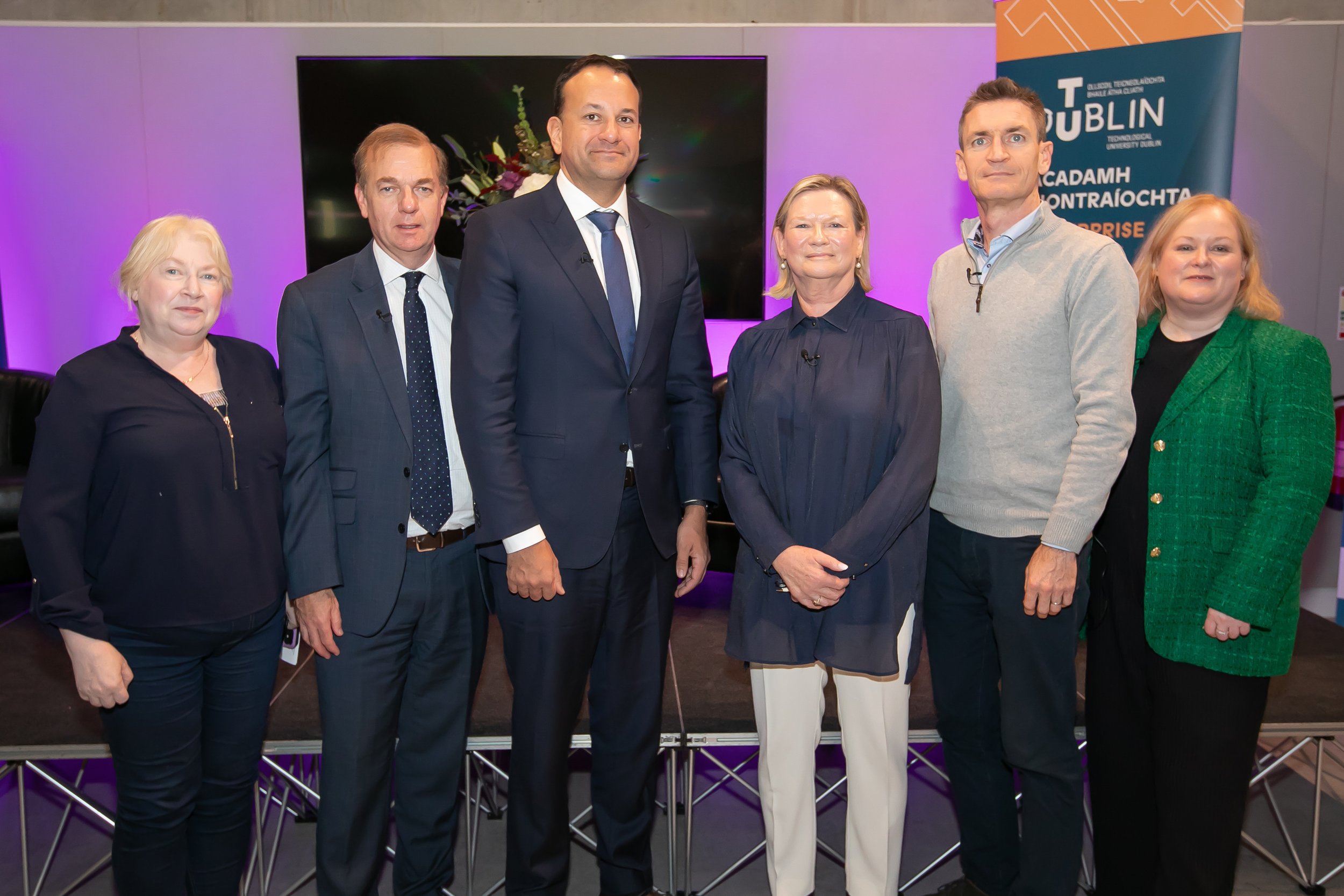  From left to right: Teresa McGrane, Screen Ireland; Simon McKeever, Irish Exporters Association; Leo Varadkar, TD, Tánaiste and Minister for Enterprise, Trade and Employment; Eileen Dunne, RTE, Peter Cosgrove, Futurewise; and Lorna Martyn, Fidelity 