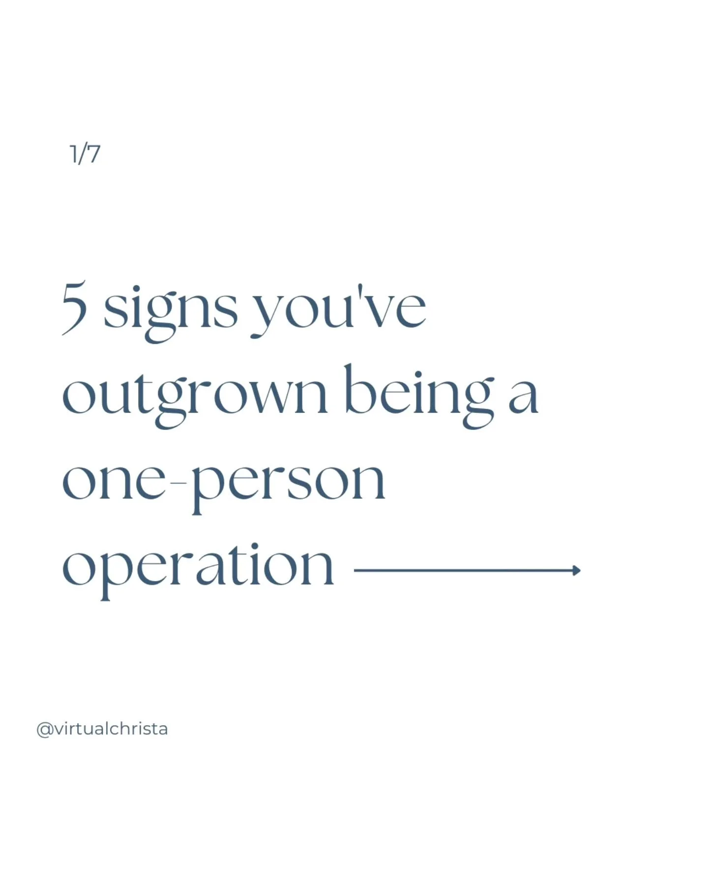 You've gotta quit trying to do it all. 

Here are my top 5 indicators for business owners that have outgrown running their business solo dolo: 

1️⃣You're at capacity and can't take on more clients. You're turning down clients or delaying launches be