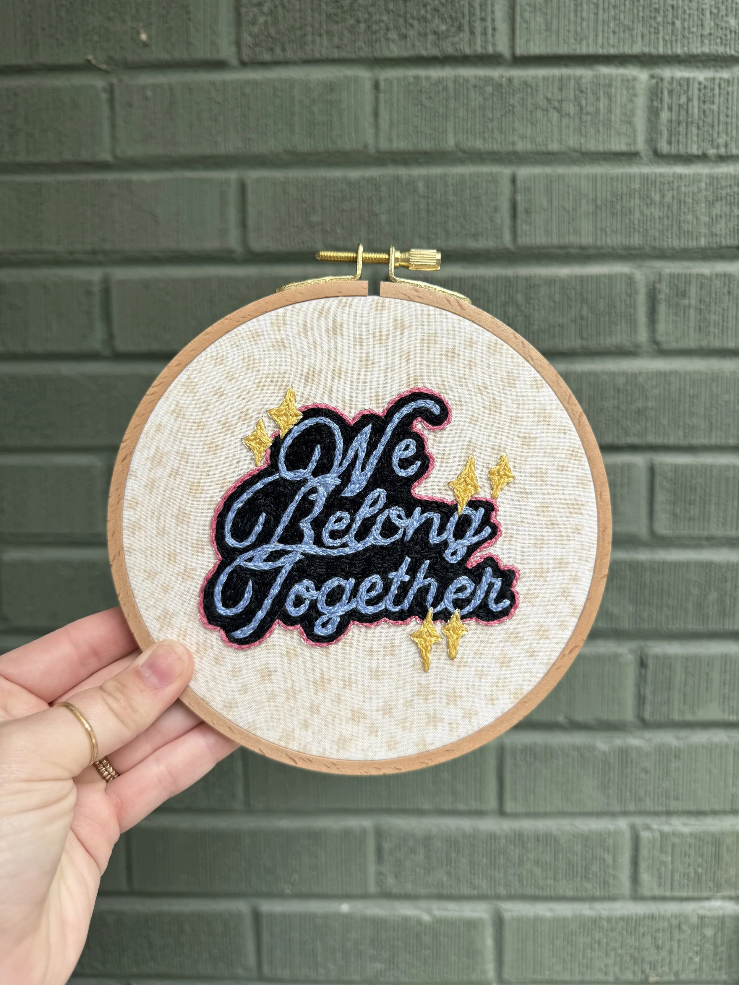 We Belong Together - Embroidered Hoop