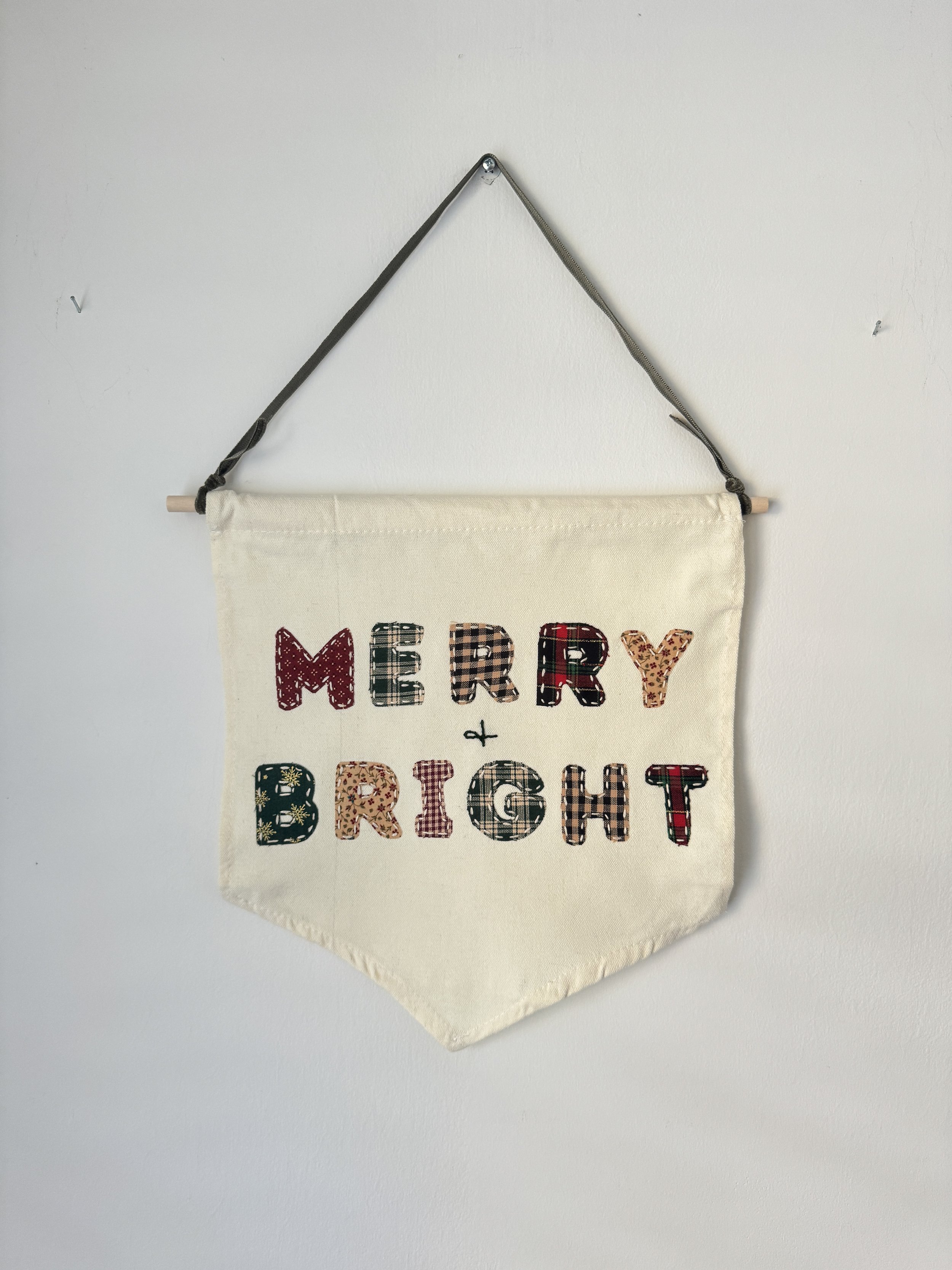 Merry + Bright Patchwork Banner