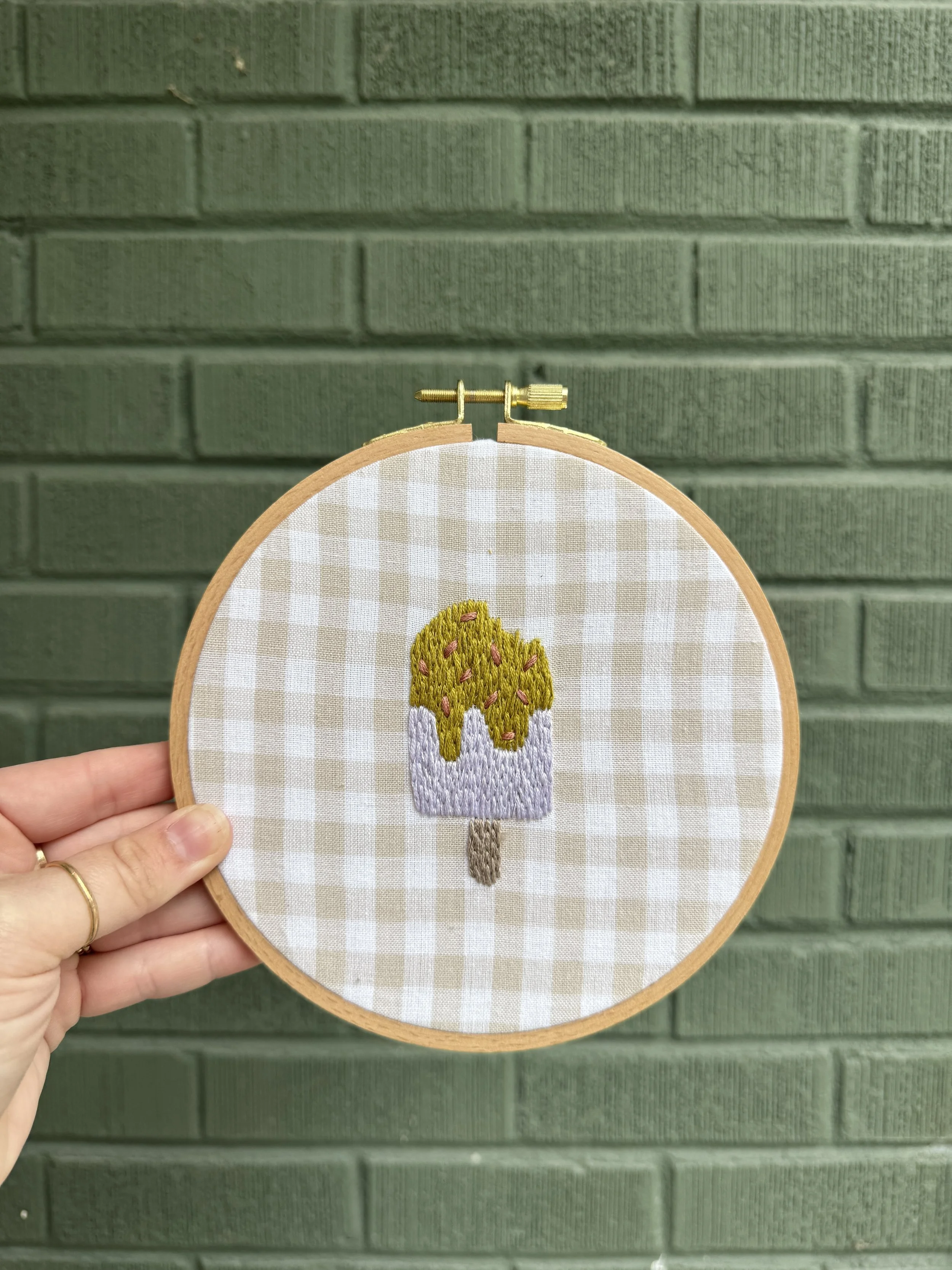 Summer Popsicle - Embroidered Hoop