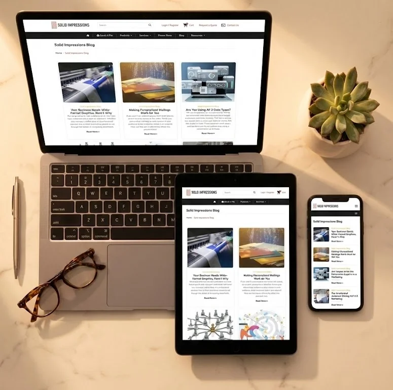 Blog shown on multiple devices