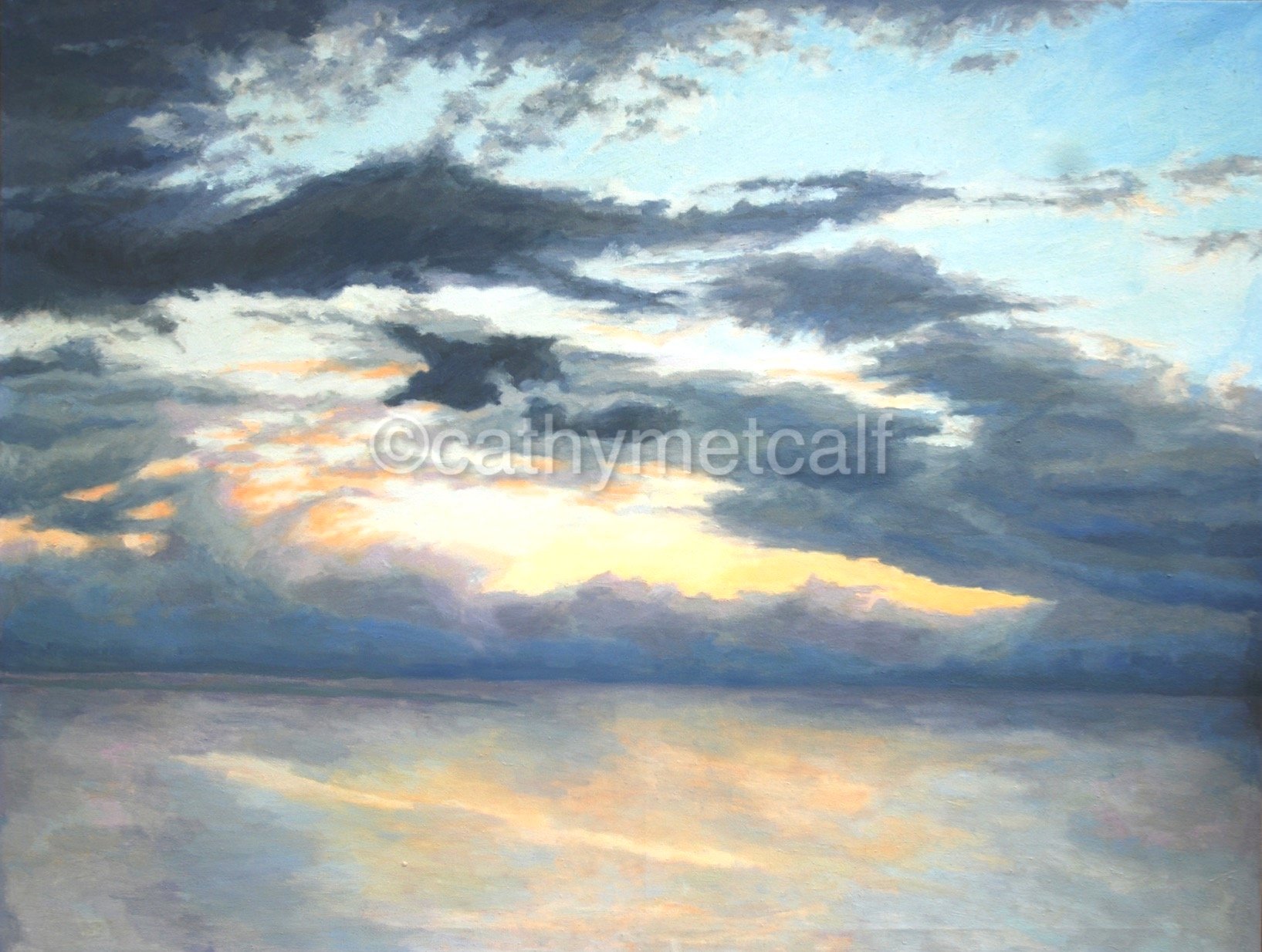 Grey Sunset - Oil on Canvas 4x5ft
