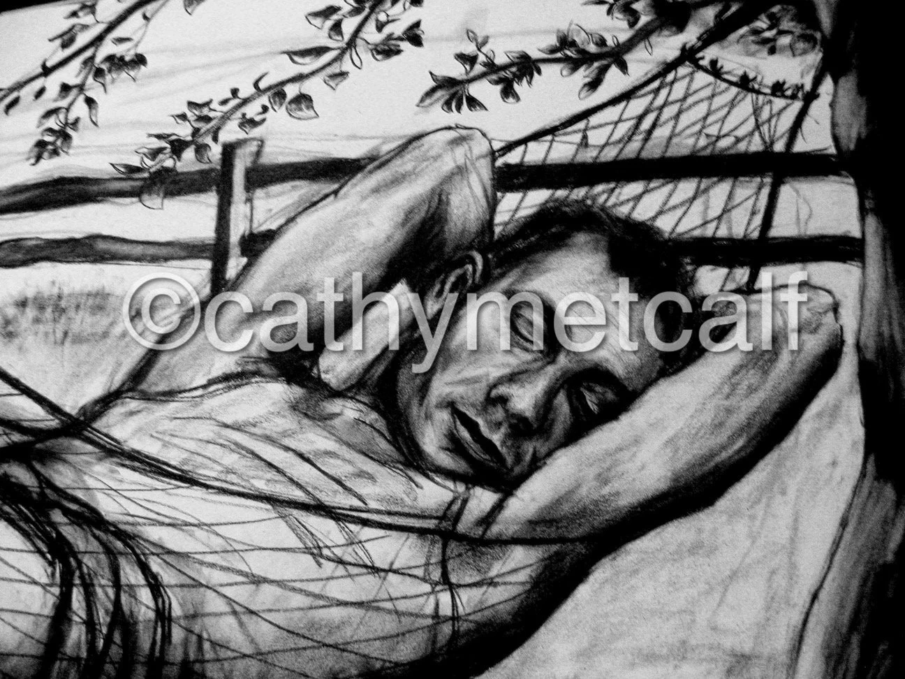 Richard the 1st Lazing Around- Conte on Rag Paper 1016x678mm