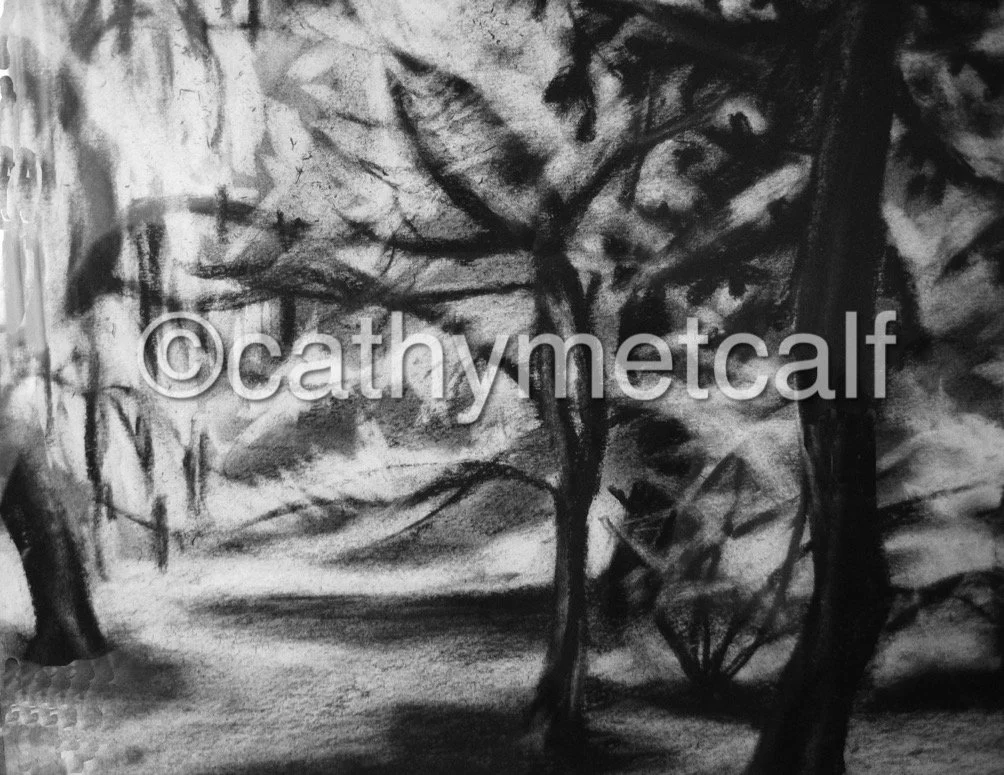 Jewel Trees at Cilve Court - Conte on Rag Paper 210x148