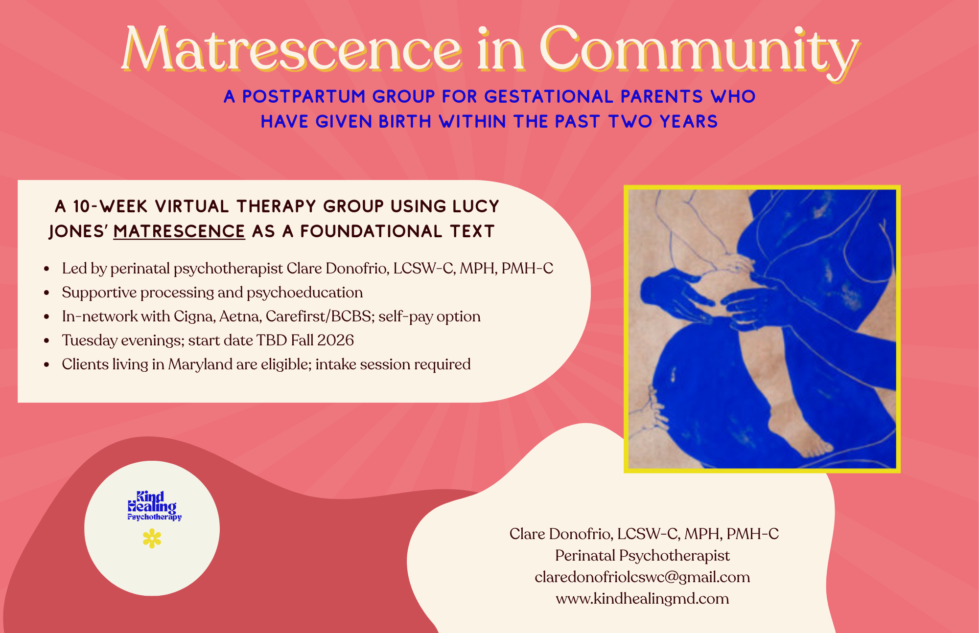 matrescence postpartum group flyer