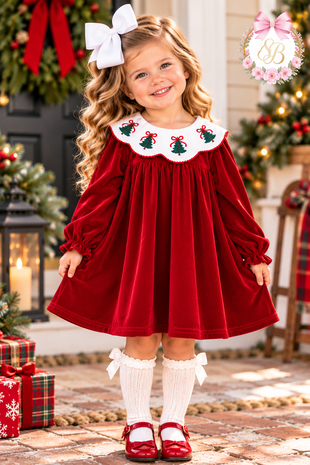 Red Velvet Christmas Tree Romper/Dress