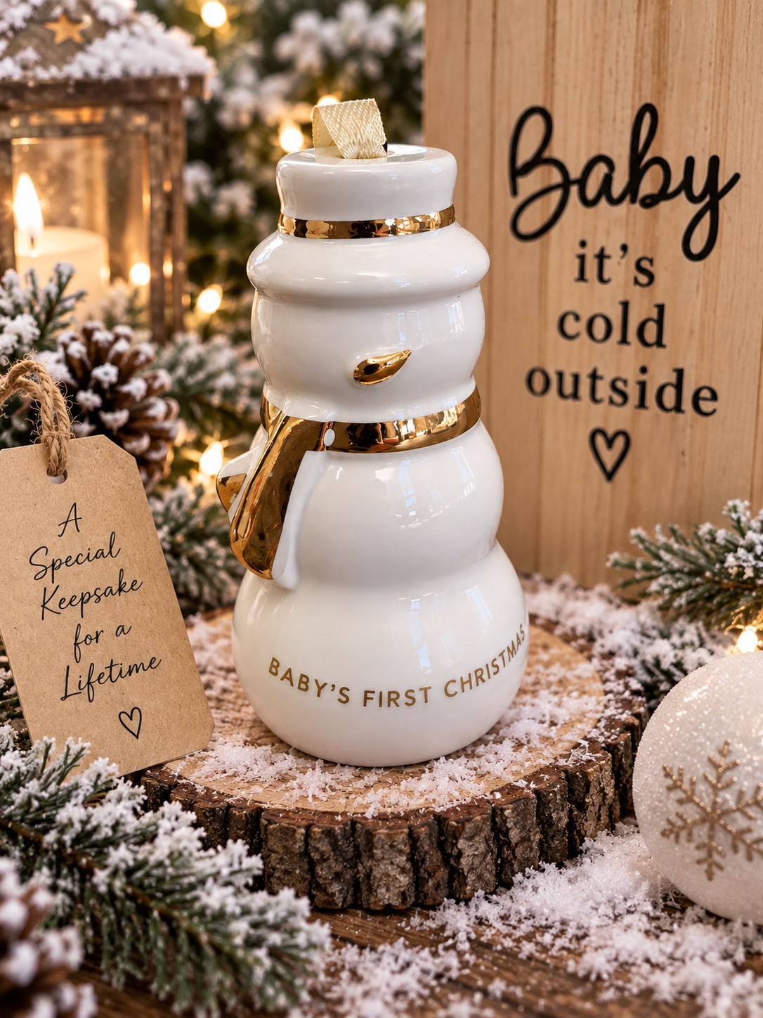 Baby first Christmas Snowman Ornament