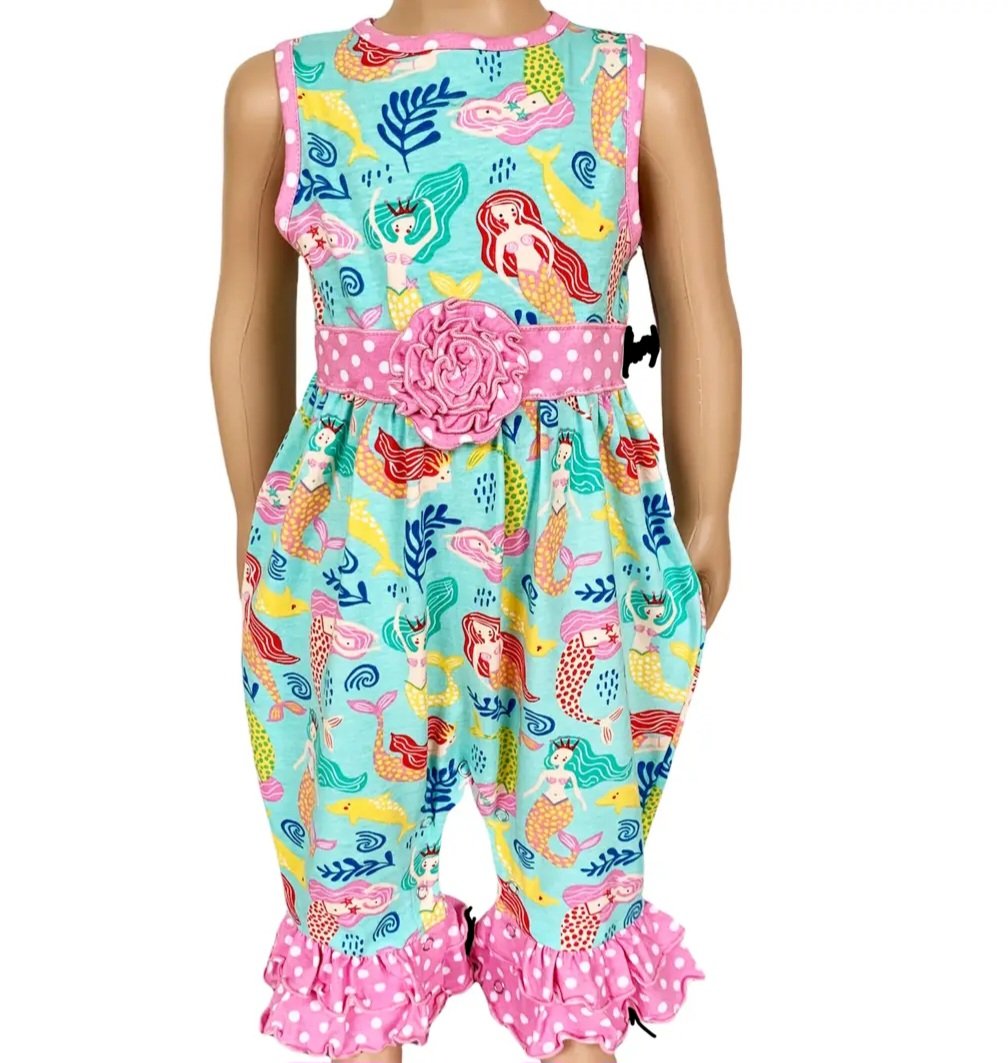 Mermaid ruffled beach romper