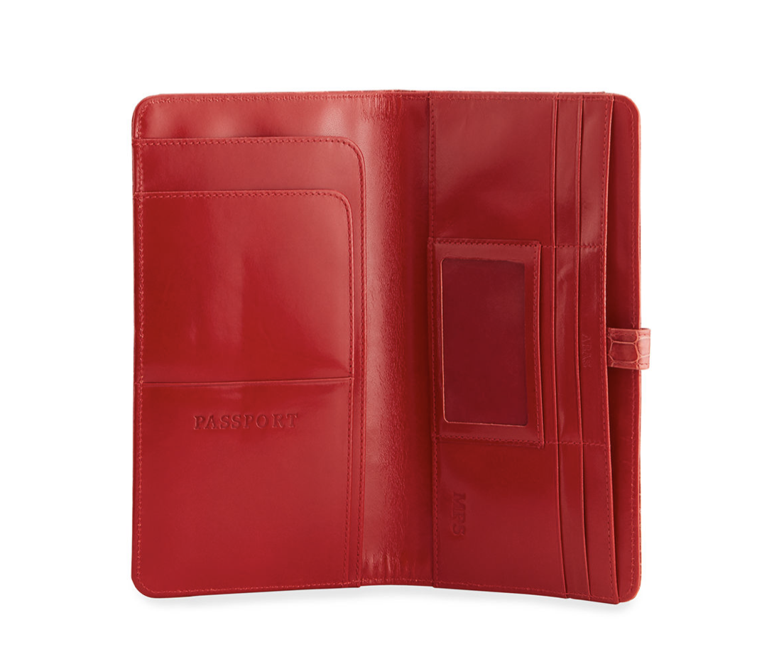 Slip Tab Travel Organizer in Classic Alligator - Abas