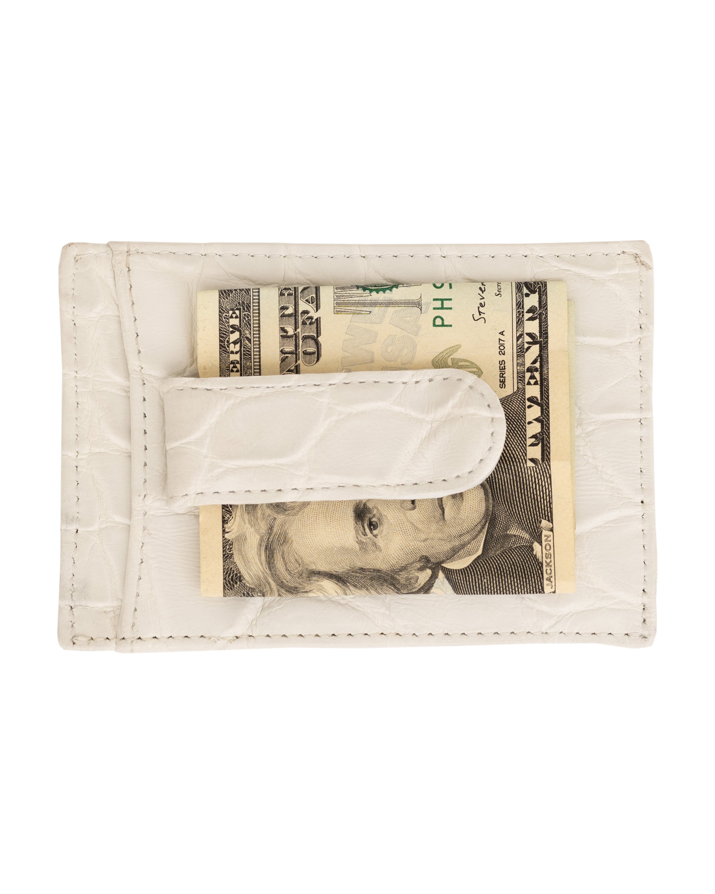 Money Clip Card Case in Matte Alligator - Abas
