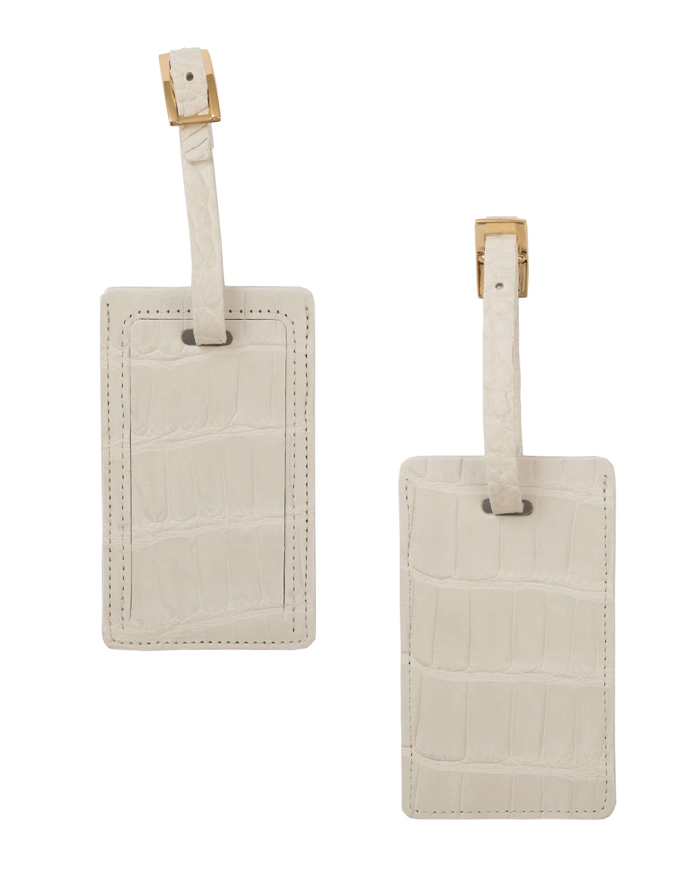 Luggage Tag Set in Matte Alligator with Buckle - Abas
