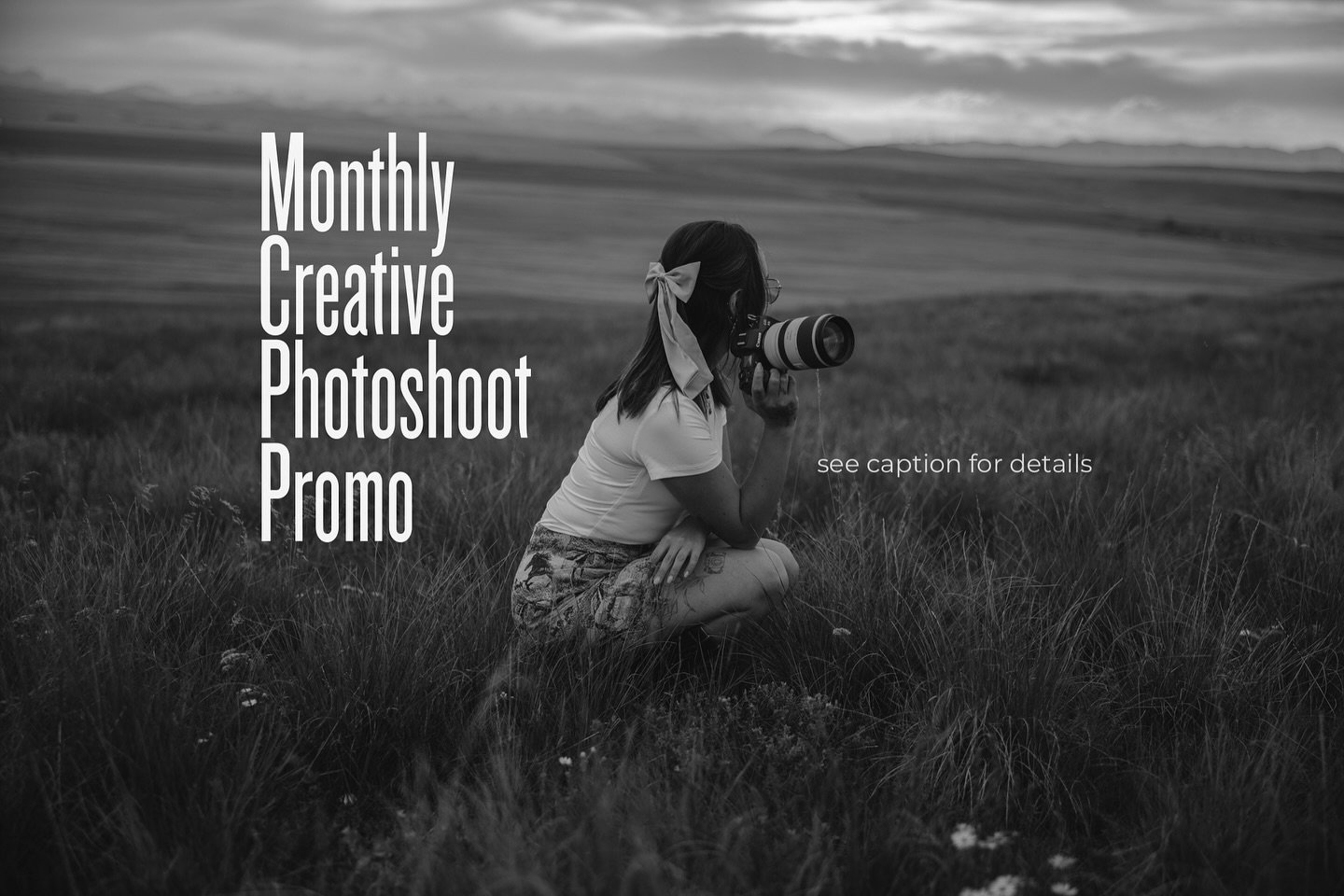 FREE Monthly Creative Shoot 🤍

Each month (starting Dec 1st) I&rsquo;m offering one free creative session &mdash; something a little out-of-the-box that I&rsquo;ve been dreaming of photographing.

Here&rsquo;s how it works ⤵️
&bull; I&rsquo;ll post 