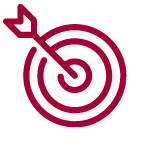 Pink target icon with an arrow hitting the center