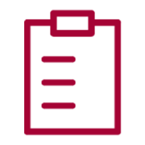 Simplified illustration of a clipboard with a list.