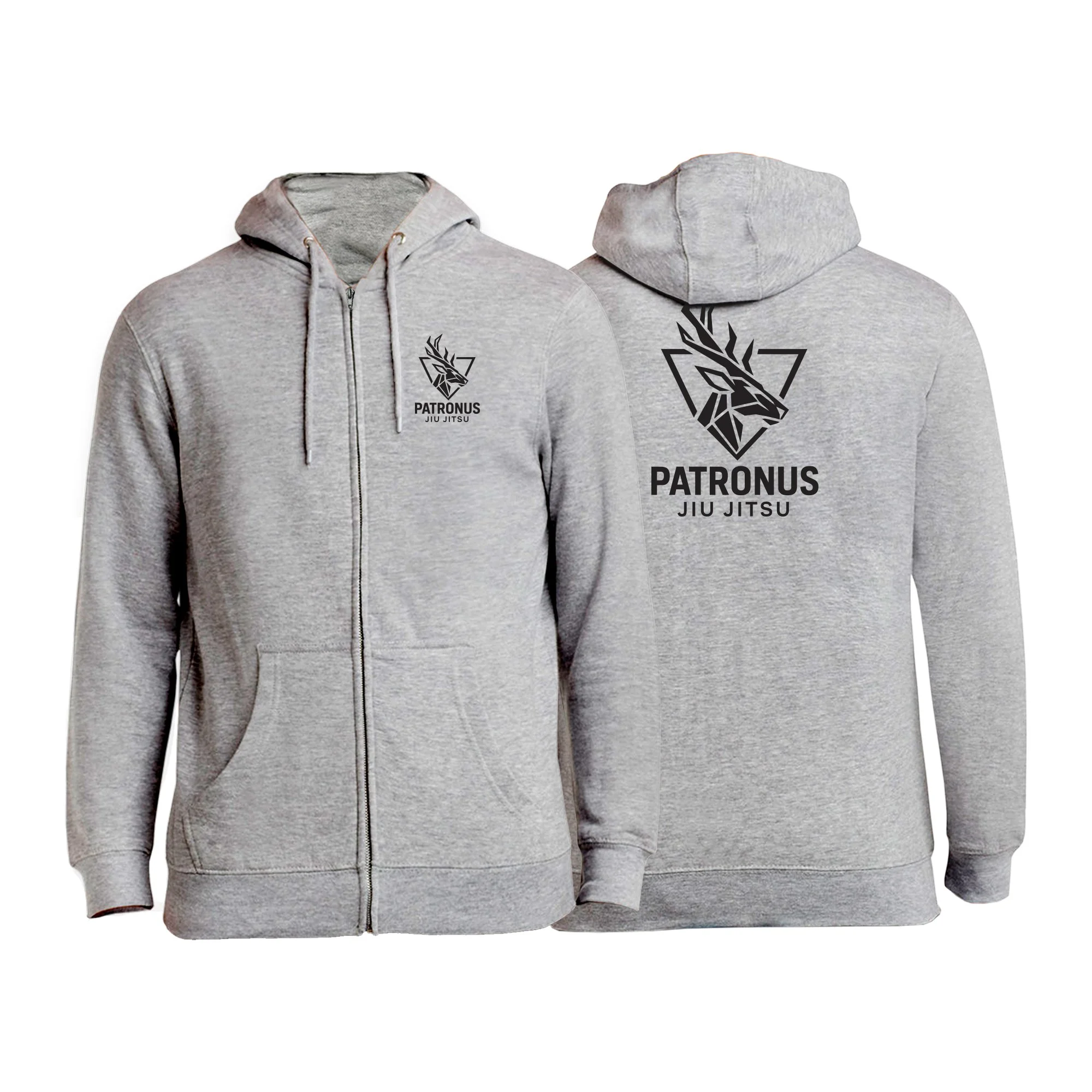Heather Gray ZipUp Hoodie Mockup - Patronus Jiu Jitsu.jpg