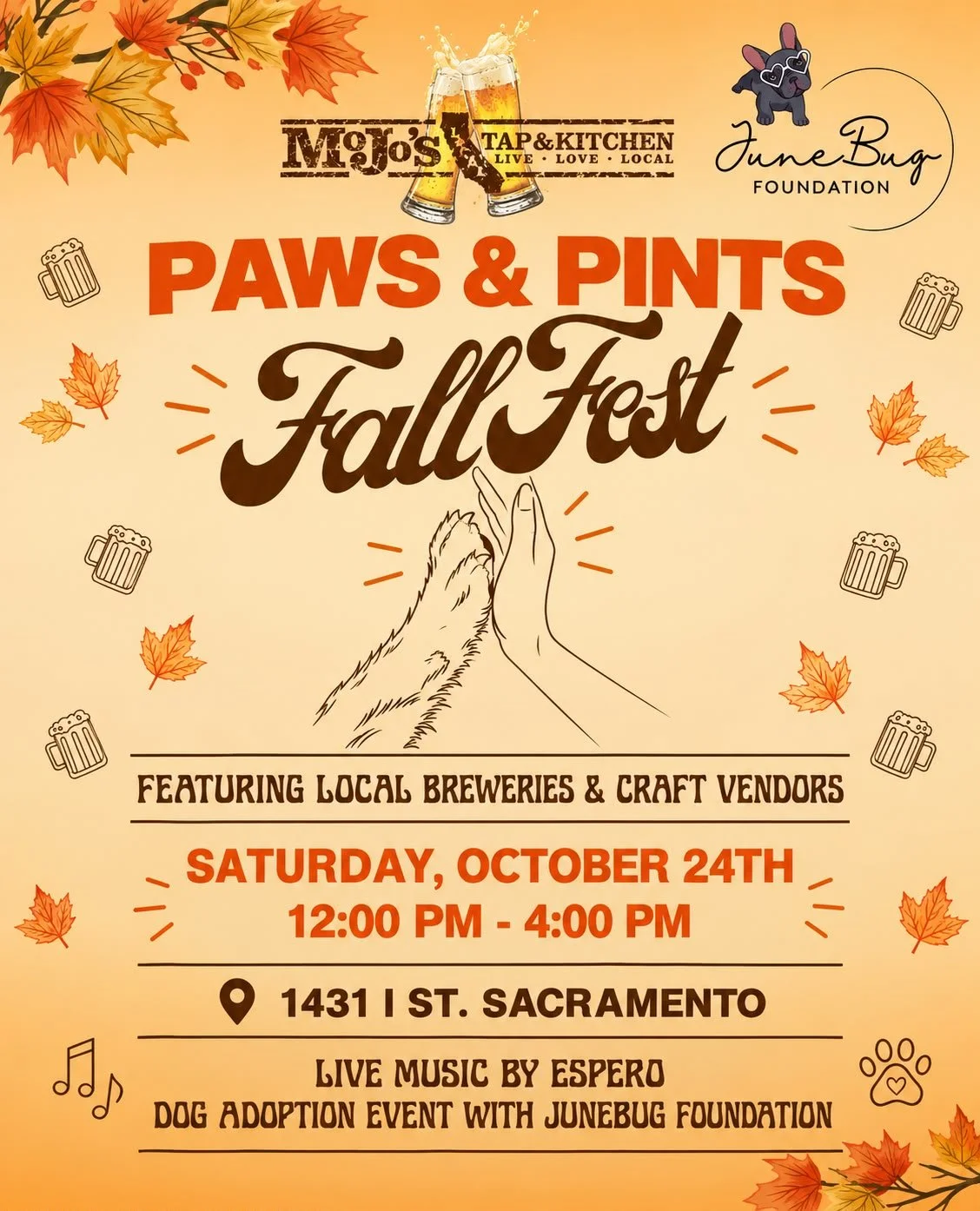 Mojo's Paws and Pints Event