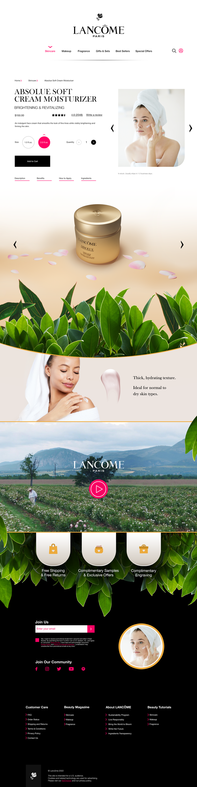 Lancome design layout