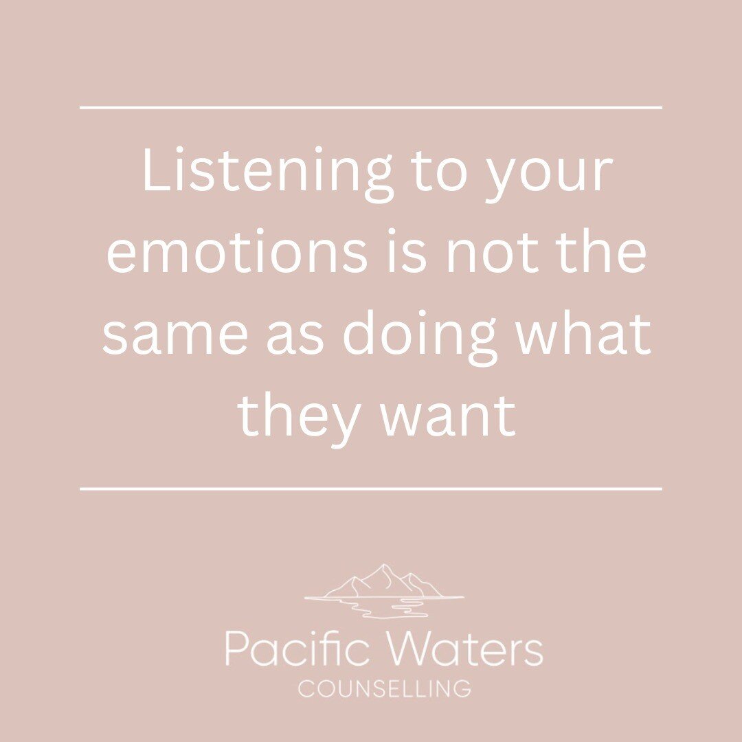 Once we have taken the time to agree that we even have a feeling and then a brief time to really feel it, the action that we want to take next often changes. Feelings are always valid and always deserve to be heard. That is not the same as saying tha