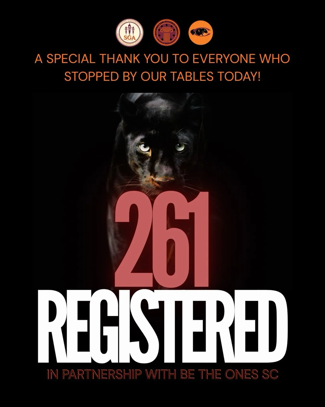 Thank you to everyone that came out yesterday to register, get voting info, share their hot takes, and celebrate our right to vote and have our voices heard. 

🔥 TWO HUNDRED AND SIXTY ONE... the number of y&rsquo;all who registered yesterday in just