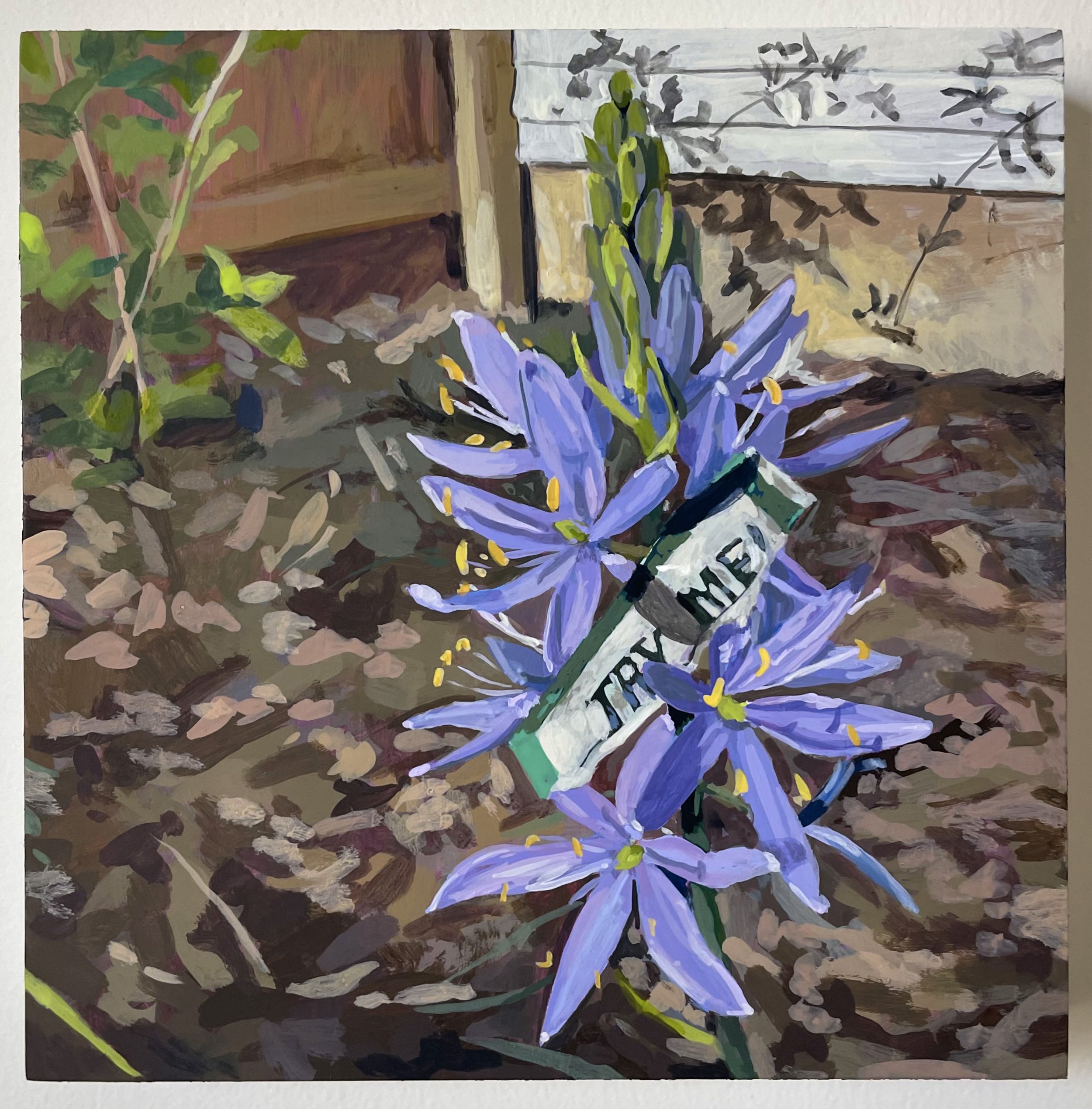 "Try Me", Acrylic on Panel, 6" x 6", 2024