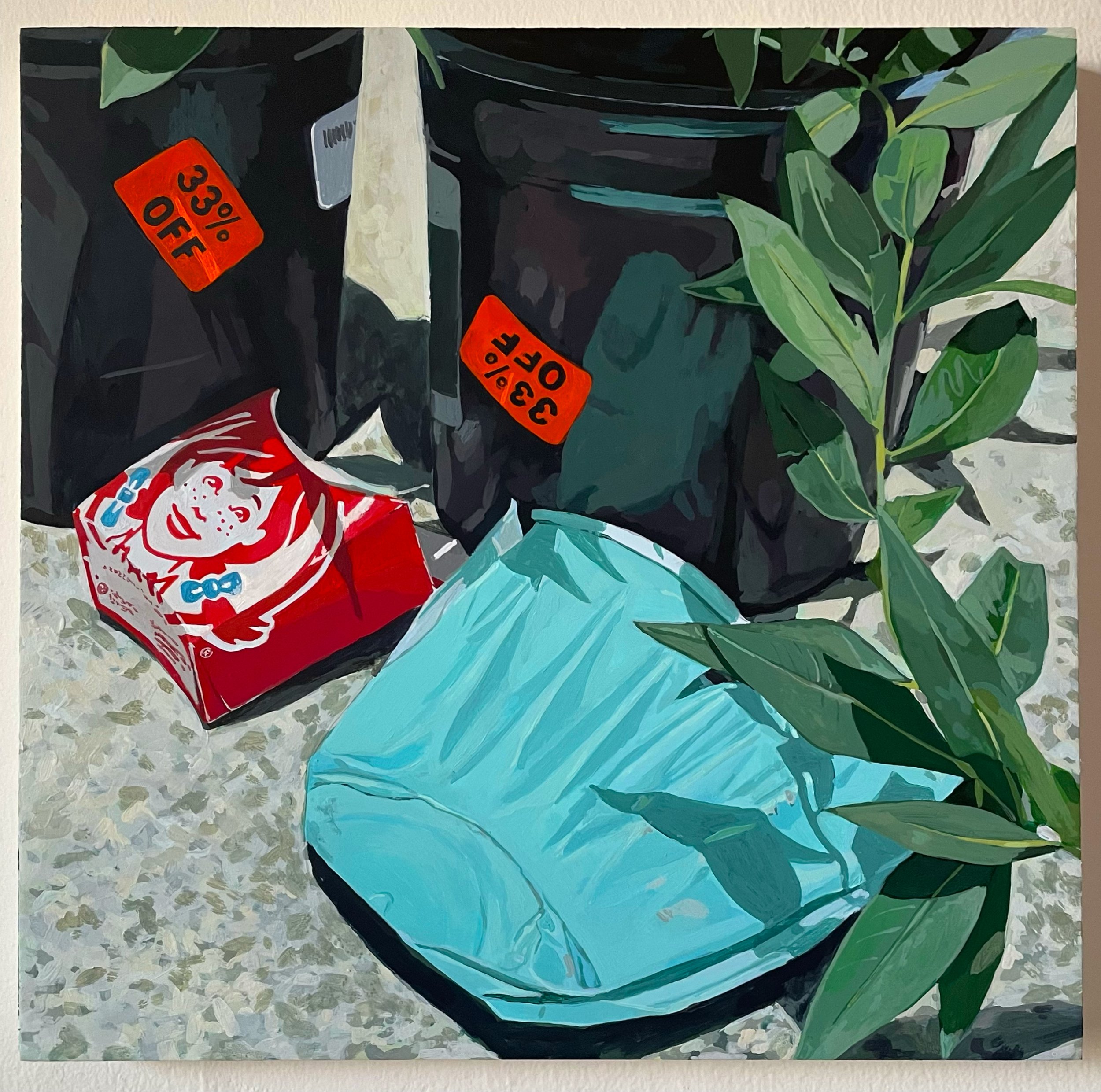 "Combo Deal", Acrylic on Panel, 12" x 12", 2024