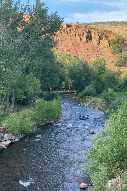 St Vrain river flowing through Lyons Colorado