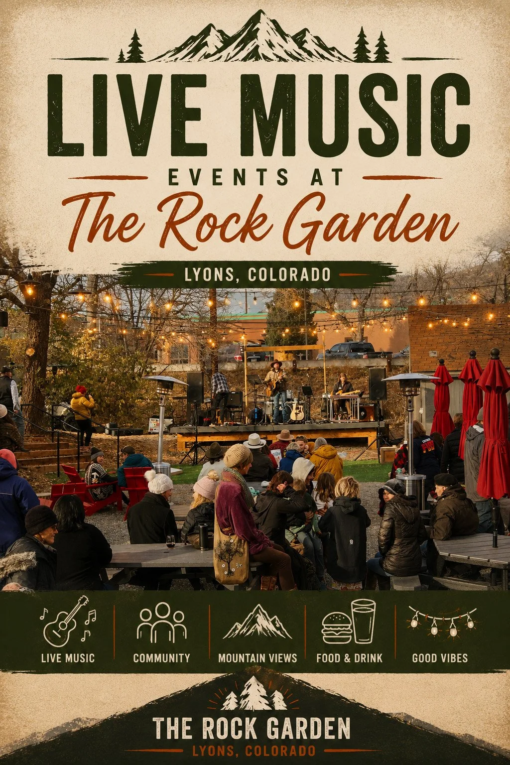 Live music venue Lyons Colorado The Rock Gardenb
