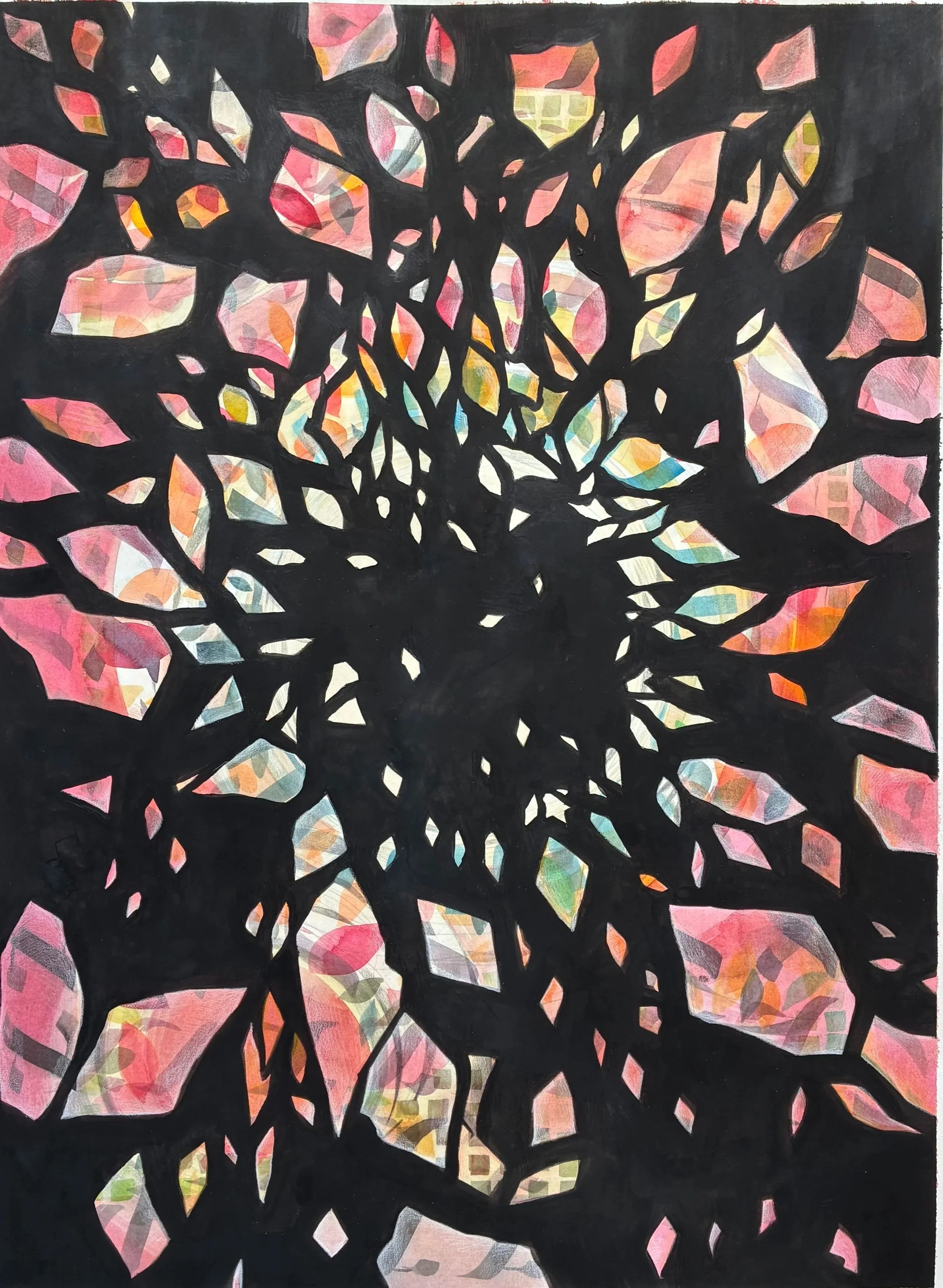  Diaspora (Rosh Hashanah) , 2025. Gouache and colored pencil on Arches paper, 30" x 22".