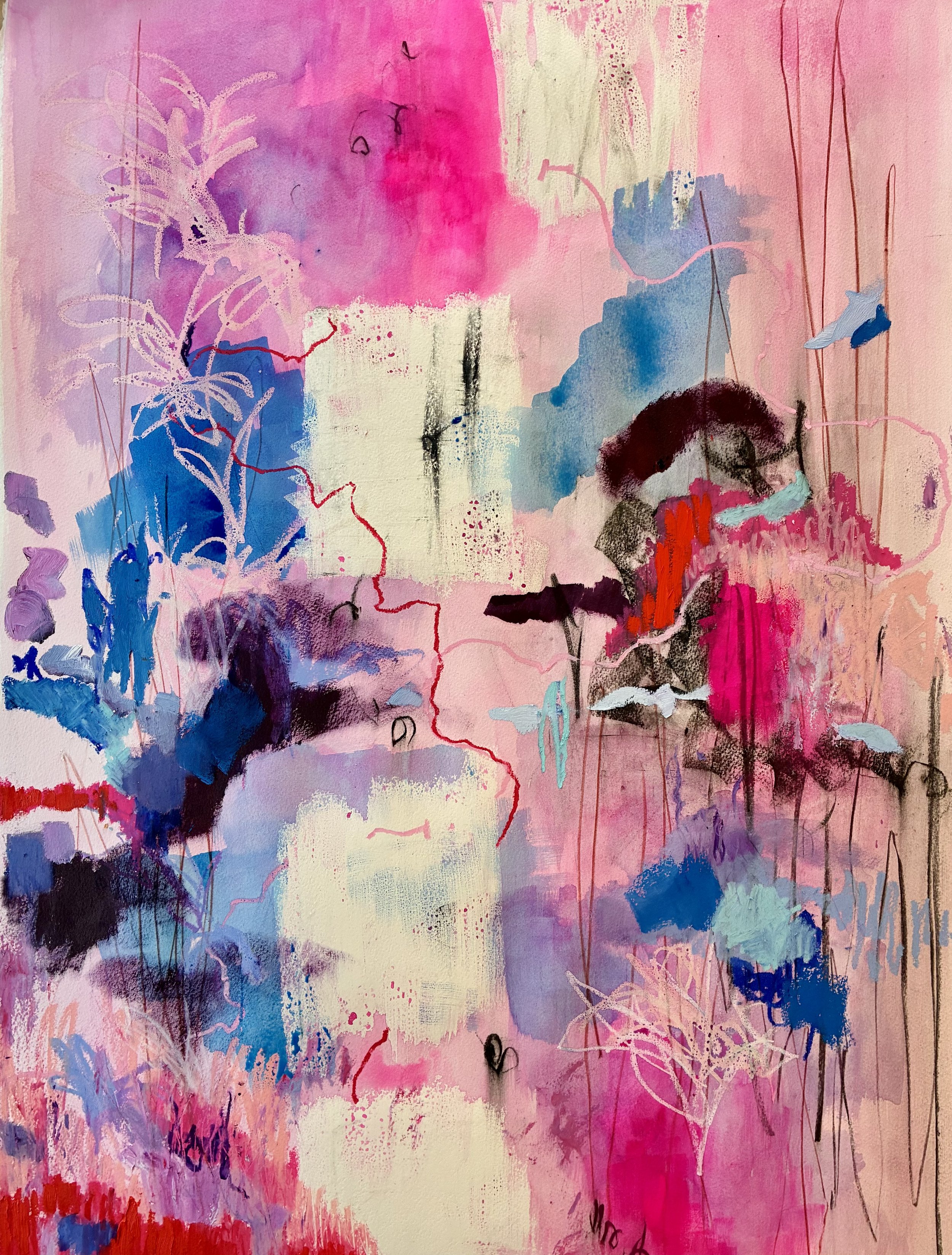  Dee's , 2026. Watercolour and pastel on Arches paper, 30" x 22". 