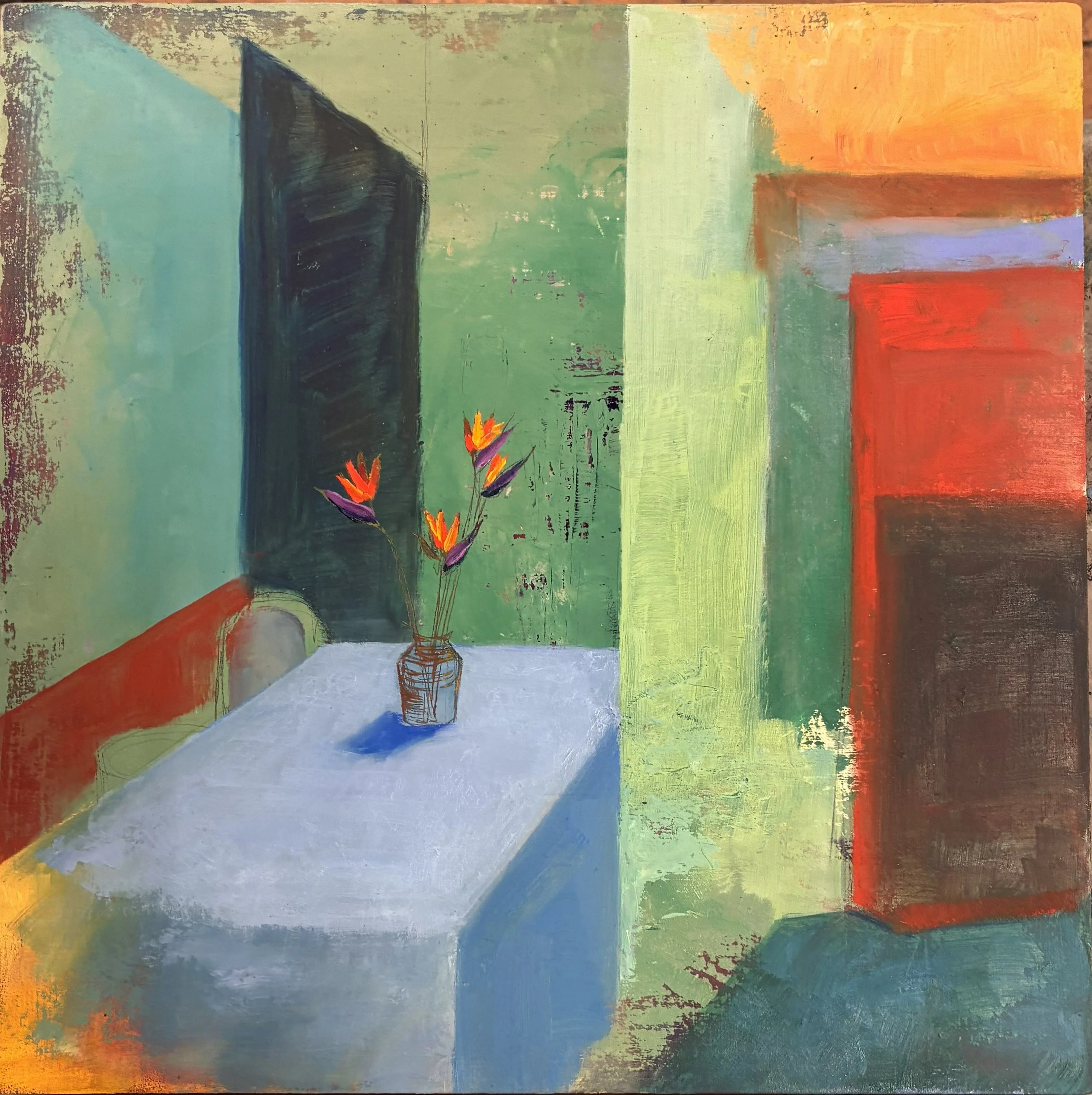  Birds of Paradise , 2026. Oil on panel, 12" x 12". 