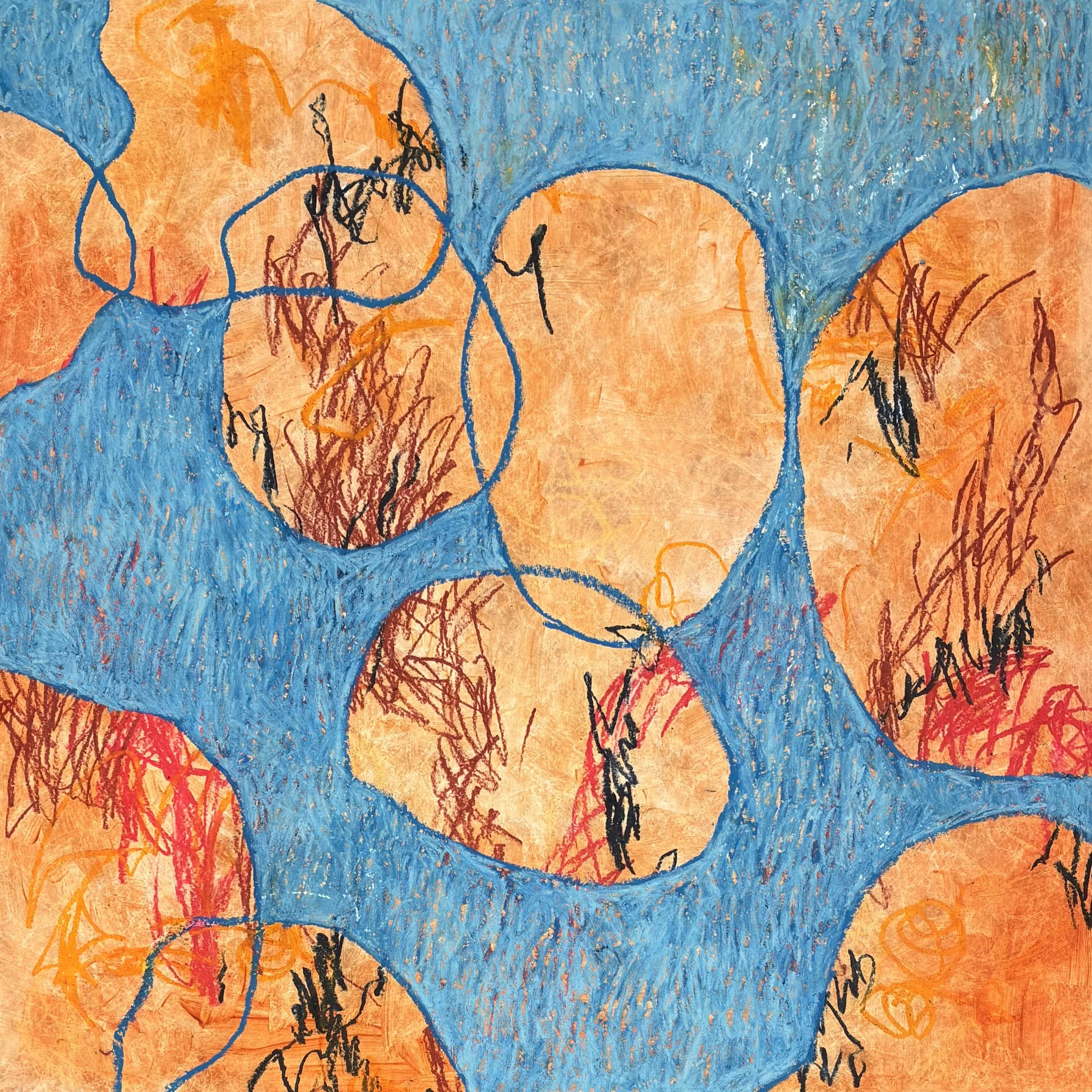  Eggs II (Passover) , 2026. Acrylic and pastel on Tyvek, 24" x 24".