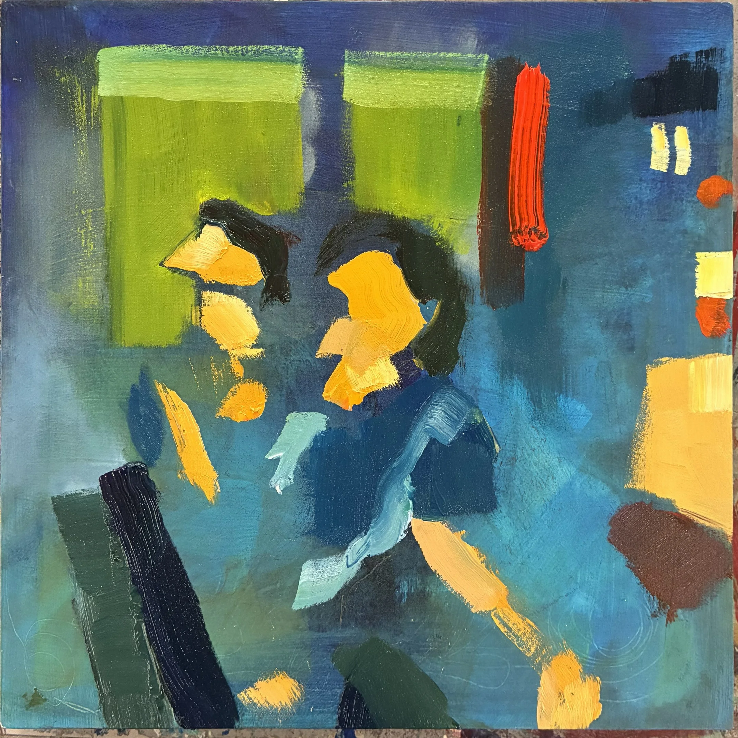  Twins , 2026. Oil on panel, 8" x 8". 