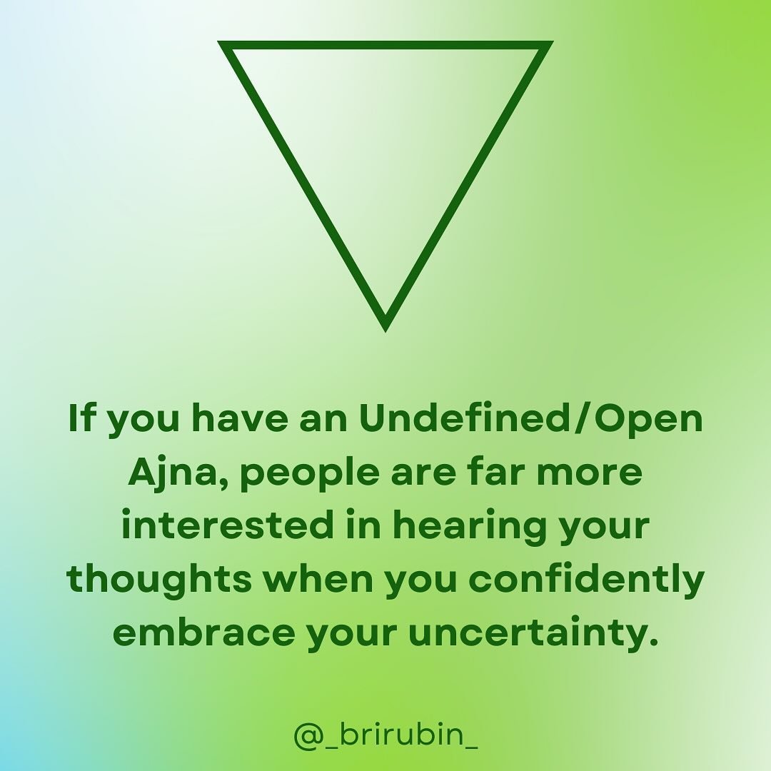 Is your ajna defined or undefined? I&rsquo;d love to hear your thoughts and experiences in the comments 💚

Note: regardless of whether or not you have a defined ajna, the proper role of the mind is to serve as OUTER authority, not INNER. this means 