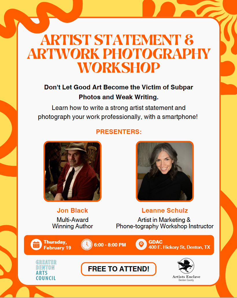 Artist Statement and Artwork Photography Workshop