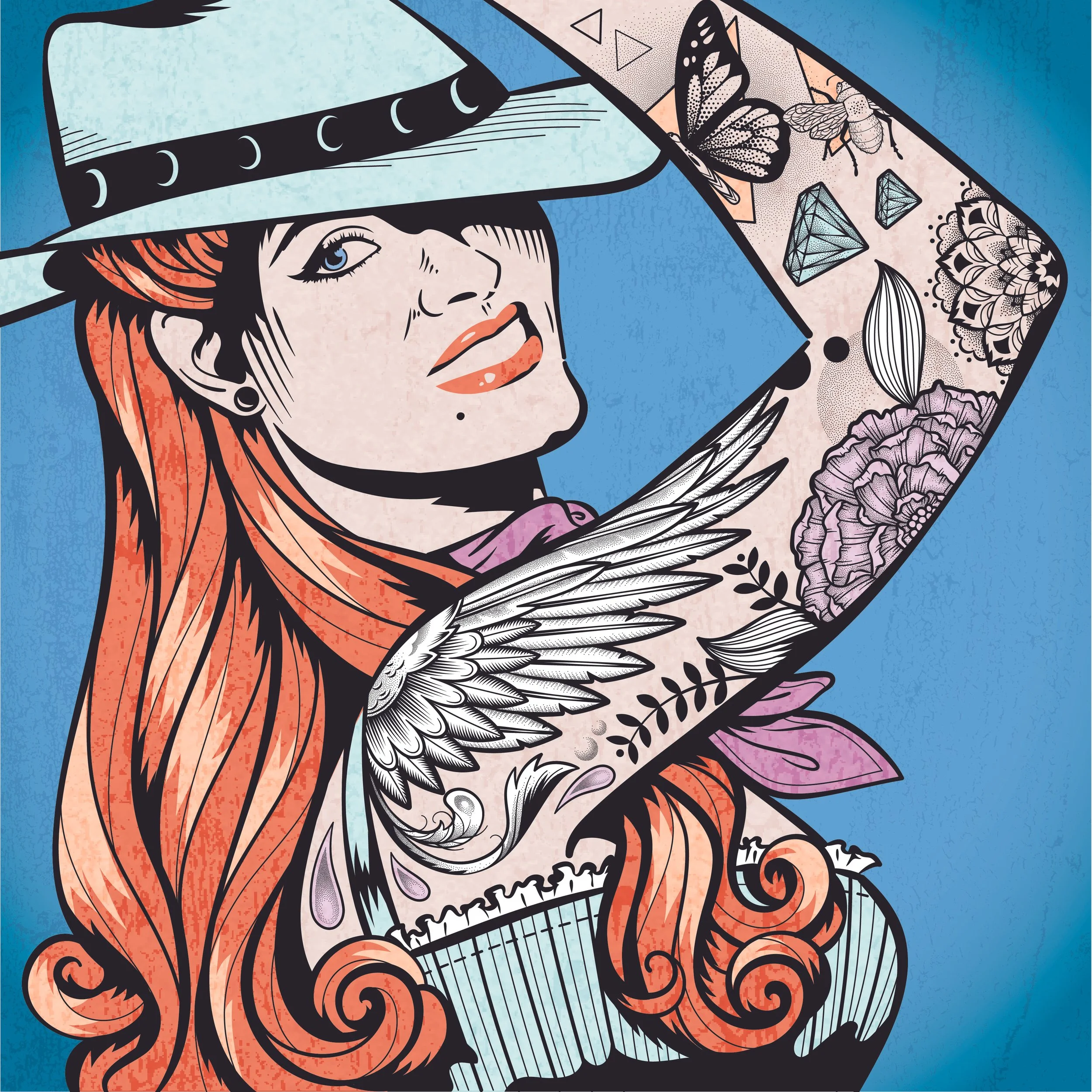 Cowgirl Tattoo - this piece did not become a part of the Americana exhibit