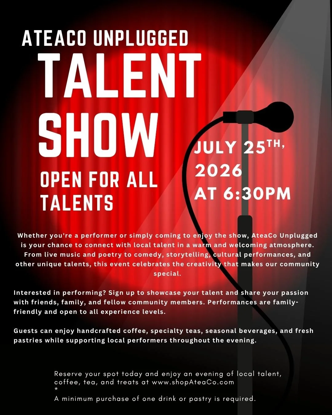 AteaCo Unplugged Presents Talent Night | July 25