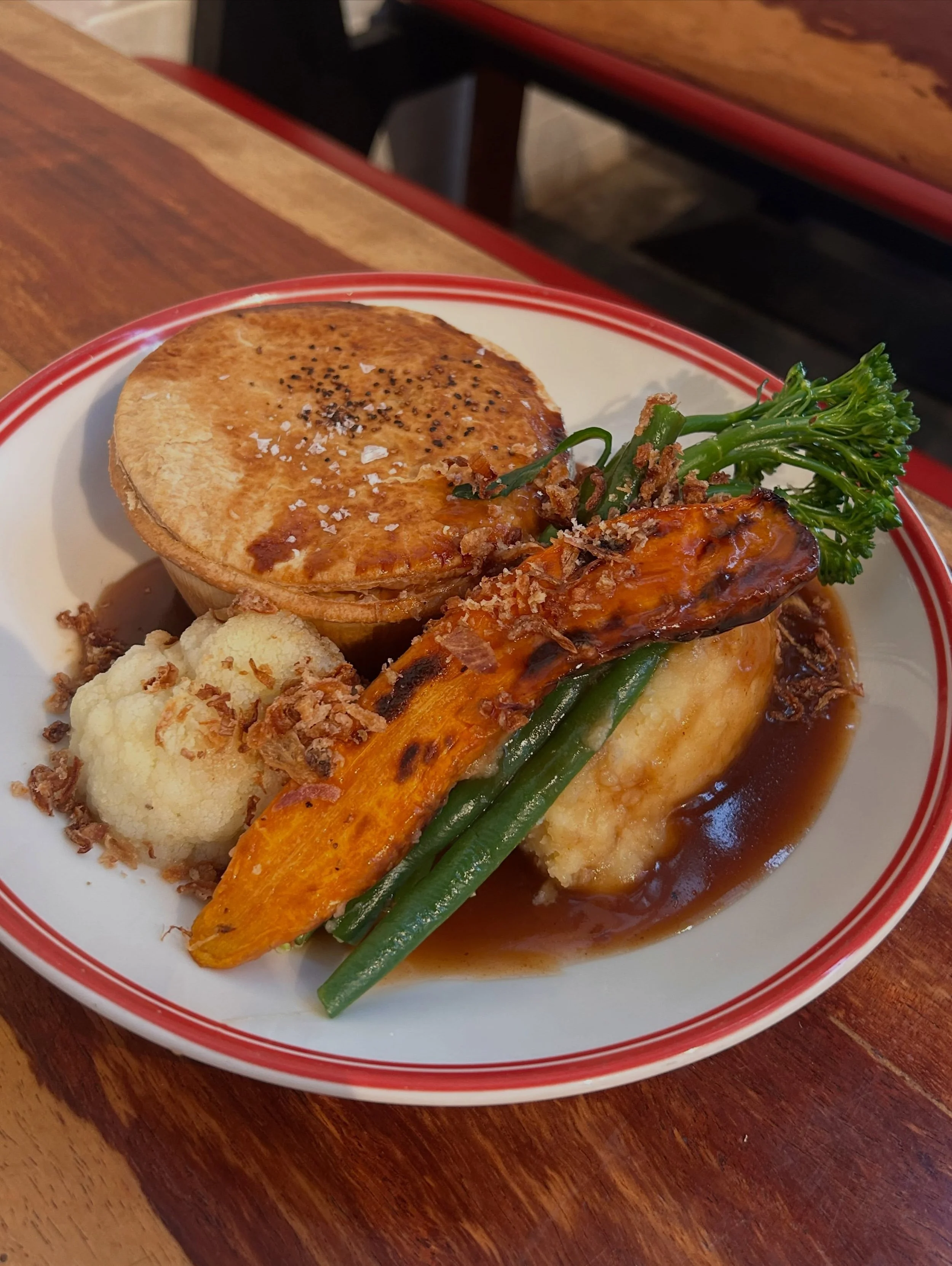 This weather means it&rsquo;s time for 4 things.

PIE, MASH, VEG AND GRAVY!

We reckon it&rsquo;s the best in town for flavour and value, and you all seem to agree. Three flavours means no one misses out 🤝

The pie special starts at 5pm every Monday