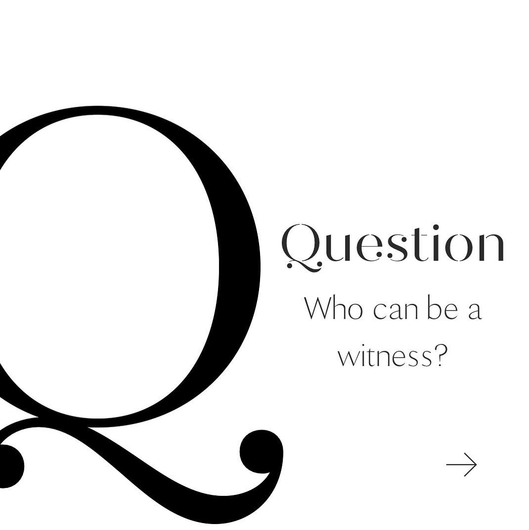 ✨ Your Most FAQ Answered! ✨

🤵👰 To all the beautiful brides grooms and spouses-to-be, I know wedding preparations can be overwhelming, and one common question that pops up is about witnesses for the marriage certificate. 
Well I am here to provide 