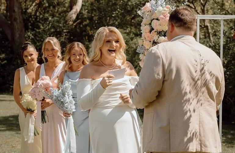 MR &amp; MRS HALL 

🙌🏼🙌🏼🙌🏼 

From our first bev at Rose Bay hotel back in 2024, I knew these two were my kind of people.
Good energy, decent amount of banter and a mutual appreciation for Barry White.

I can confirm the ceremony was EPIC! 
10/1