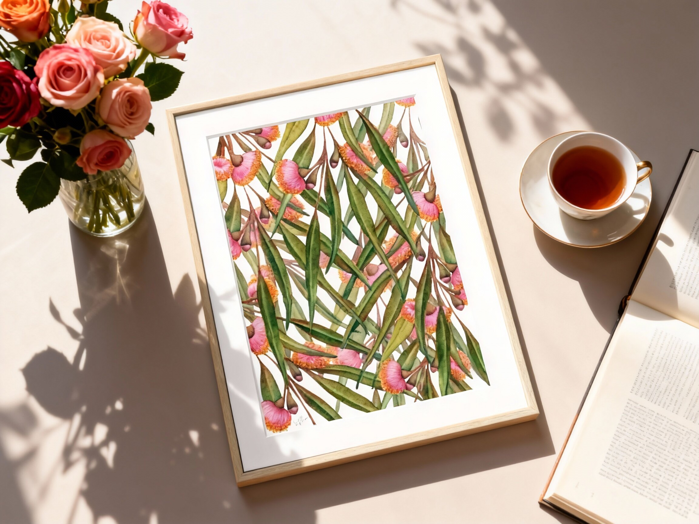 Flowering Gum on Milk White – Fine Art Print