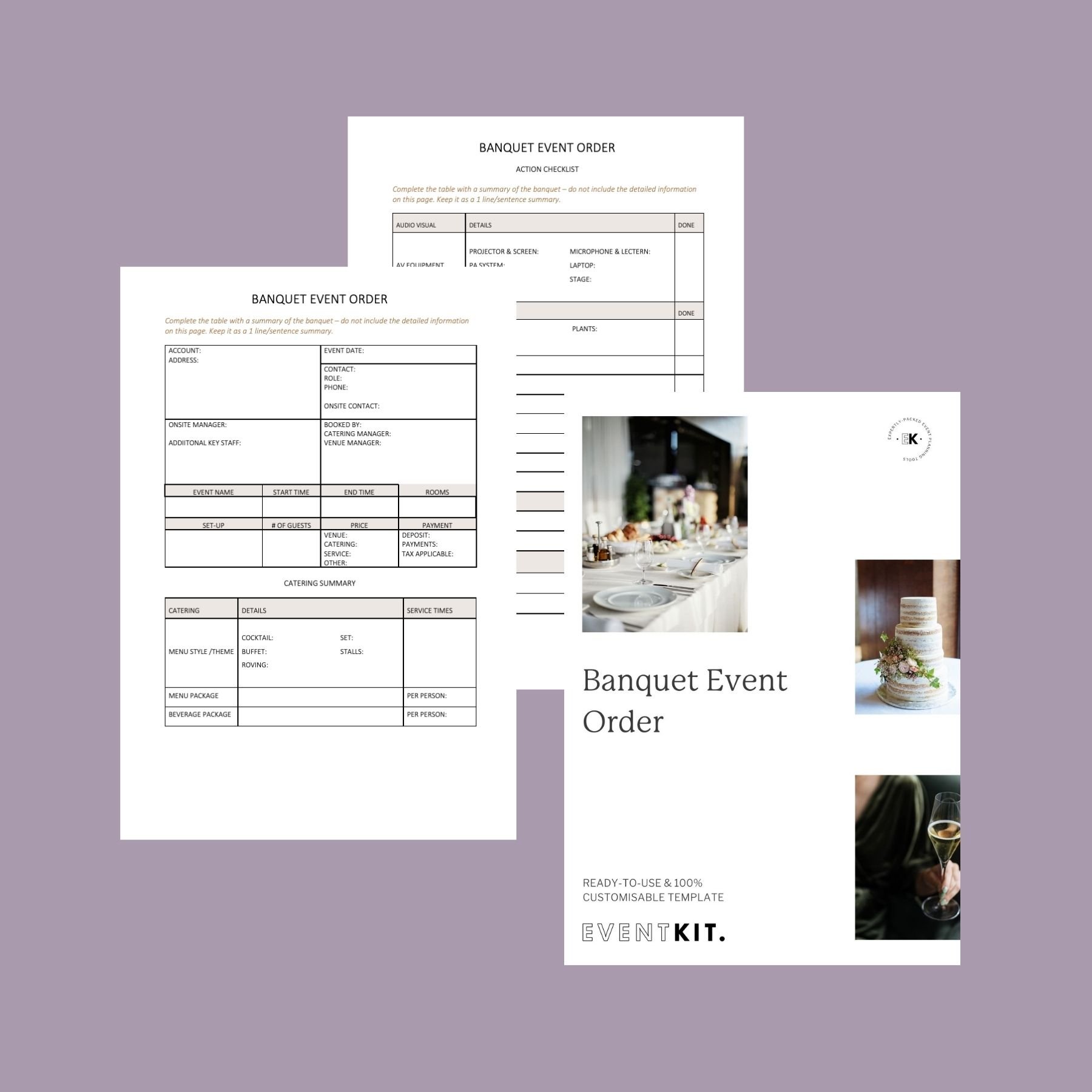 Banquet Event Order Template Bundle — Event Kit AwardWinning Event Banquet Event Order Template Bundle — Event Kit AwardWinning Event