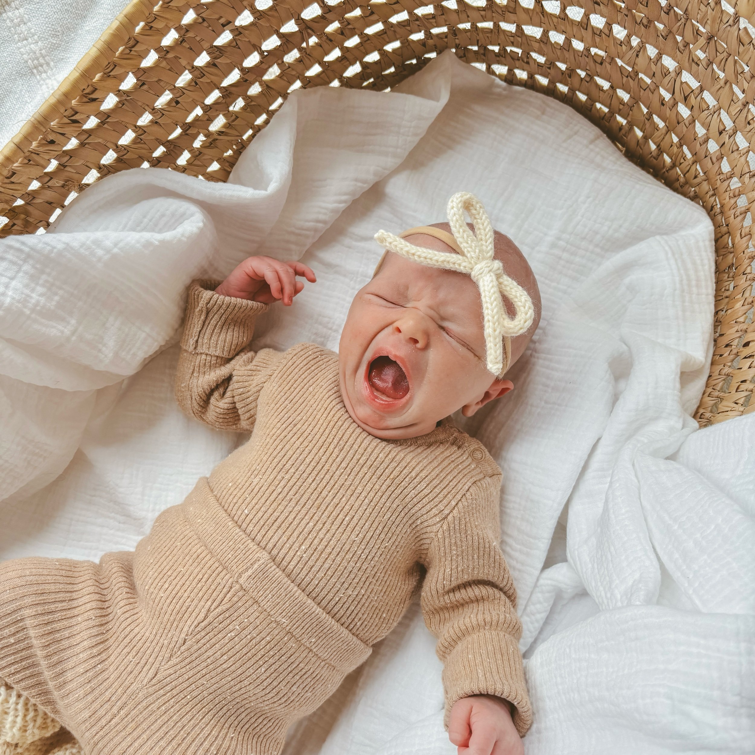 Knit Bow Headband - Cream